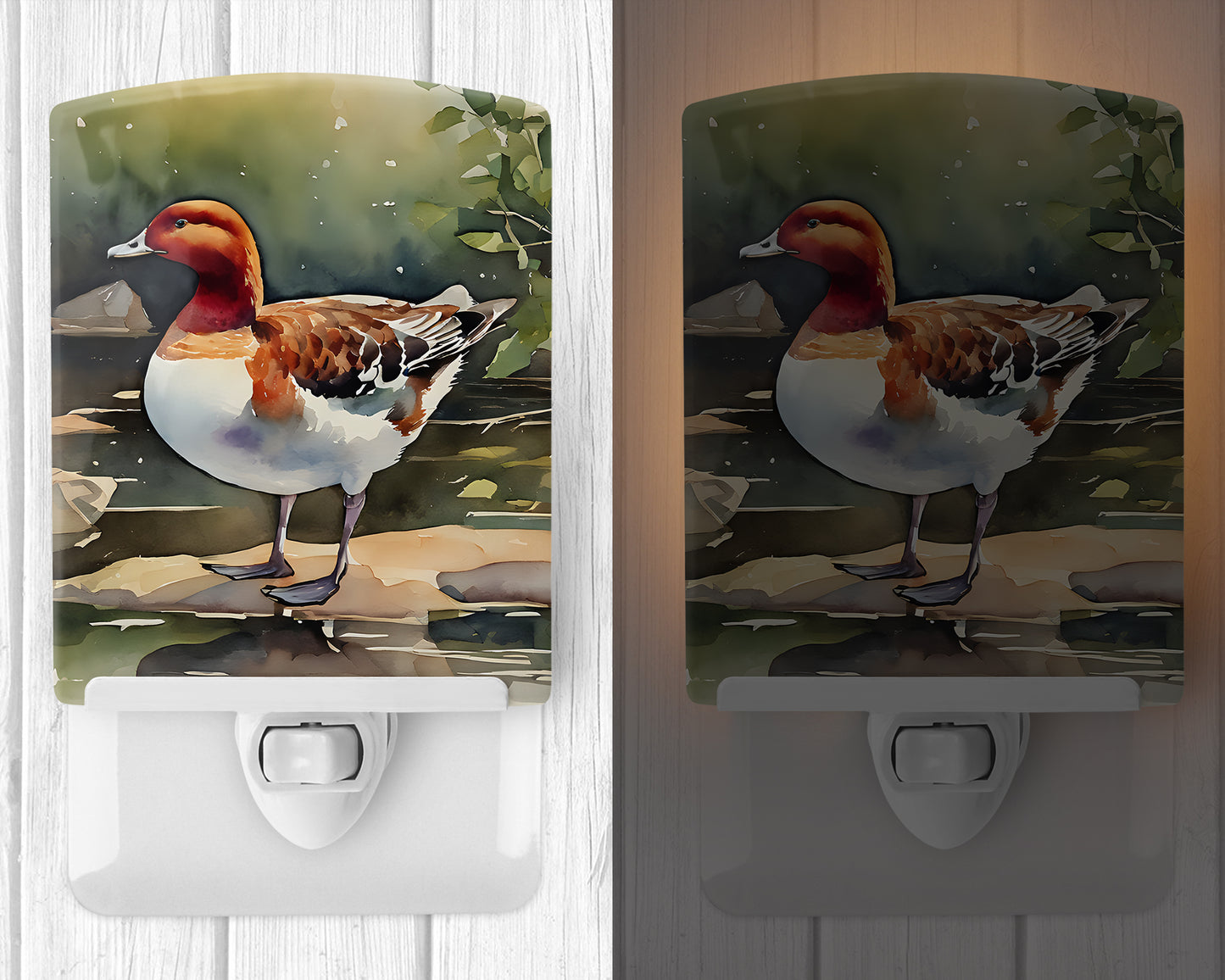 Redhead Duck Ceramic Night Light