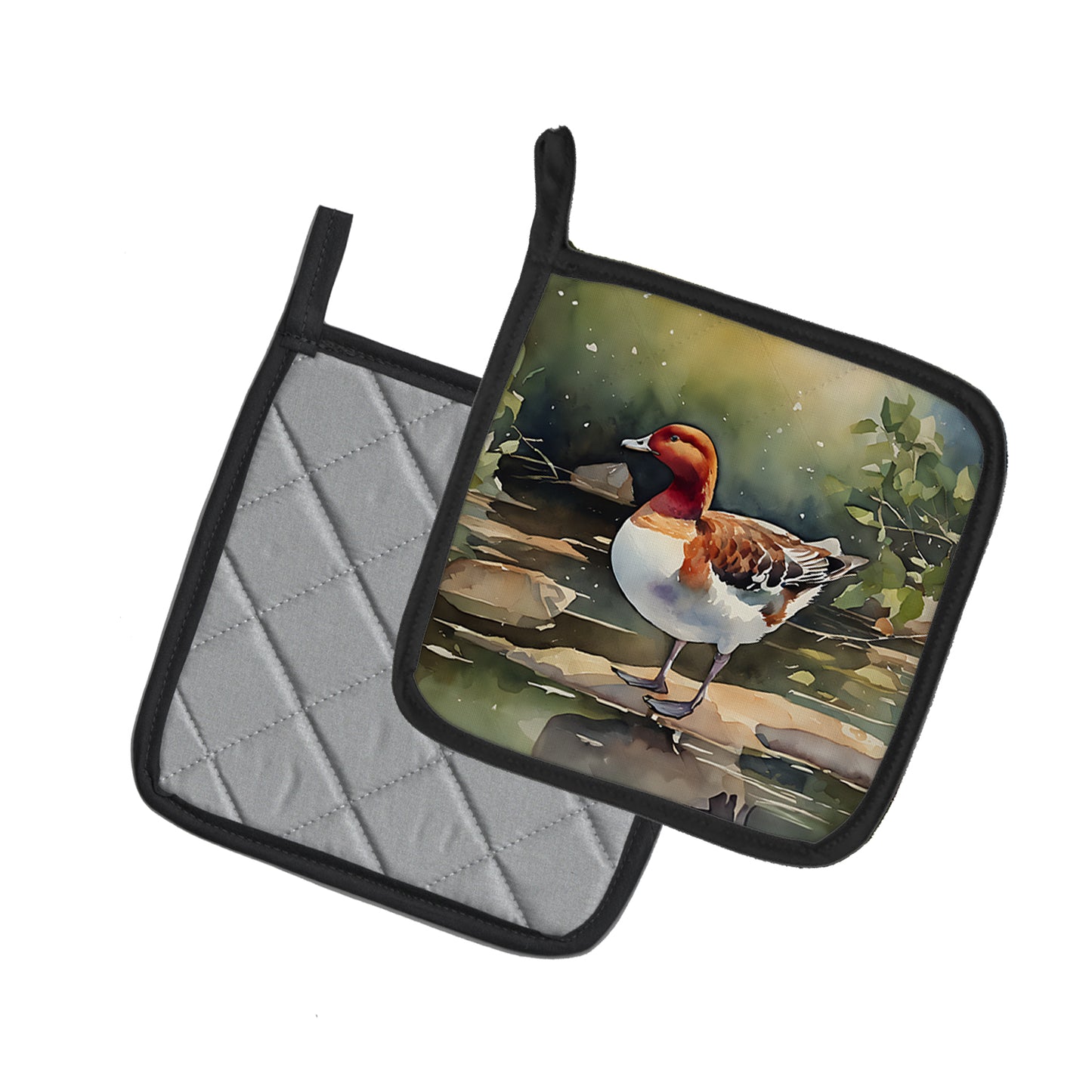 Redhead Duck Pair of Pot Holders