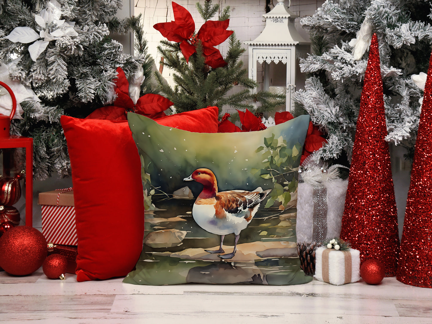 Redhead Duck Throw Pillow