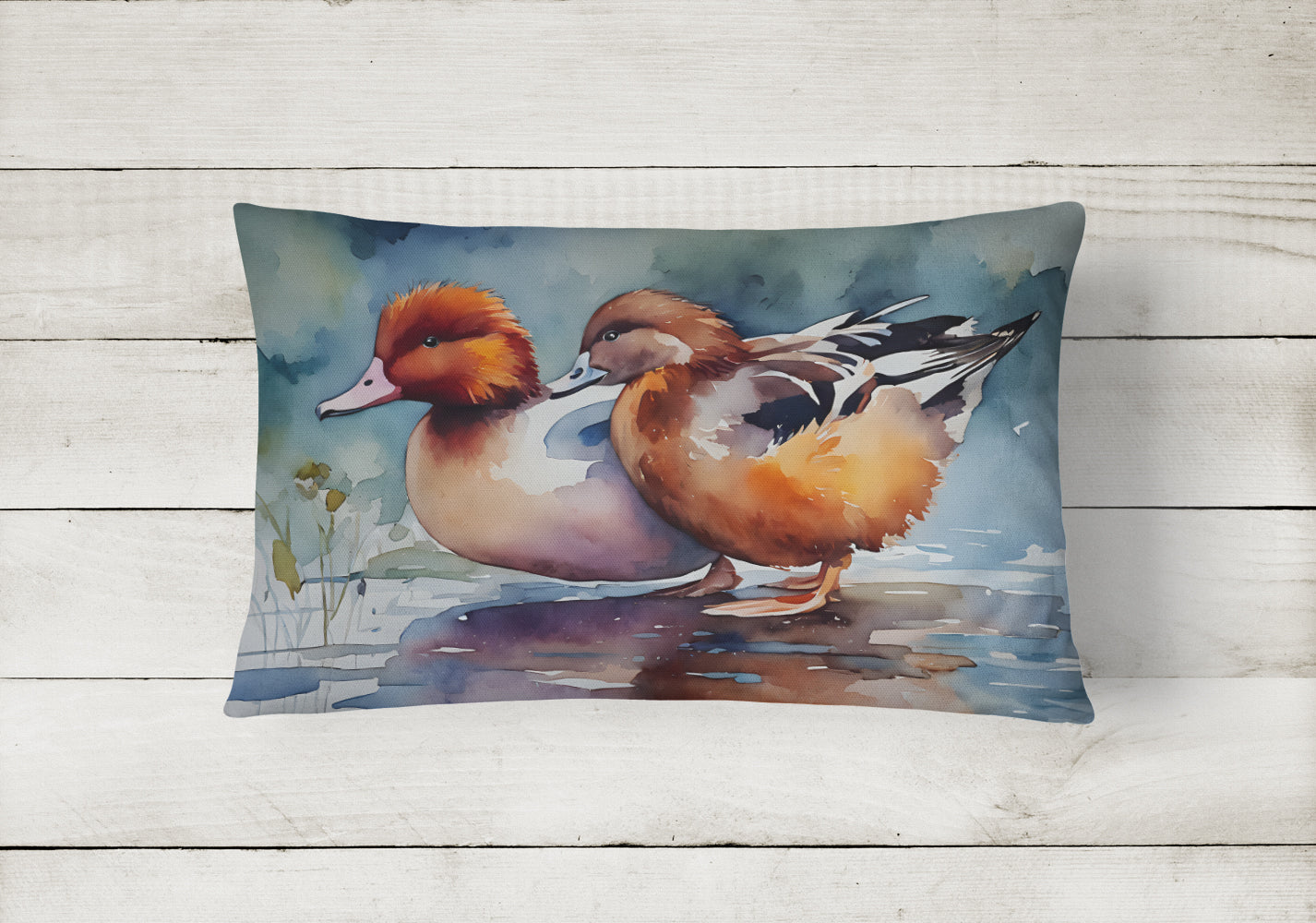 Redhead Duck Throw Pillow