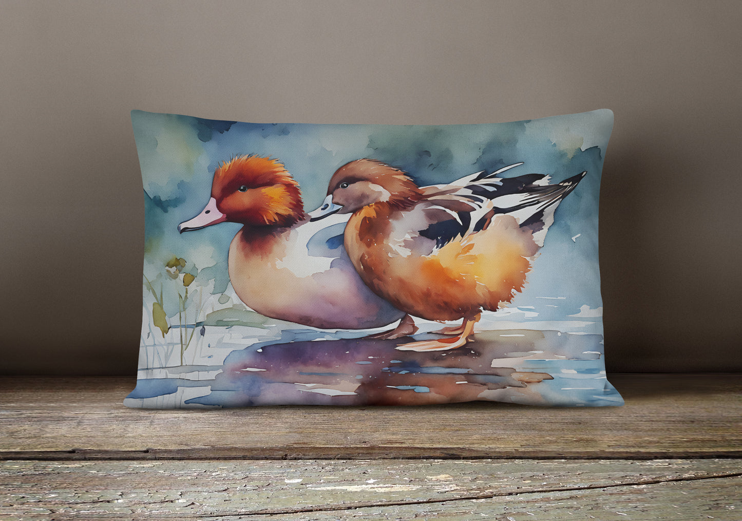 Redhead Duck Throw Pillow