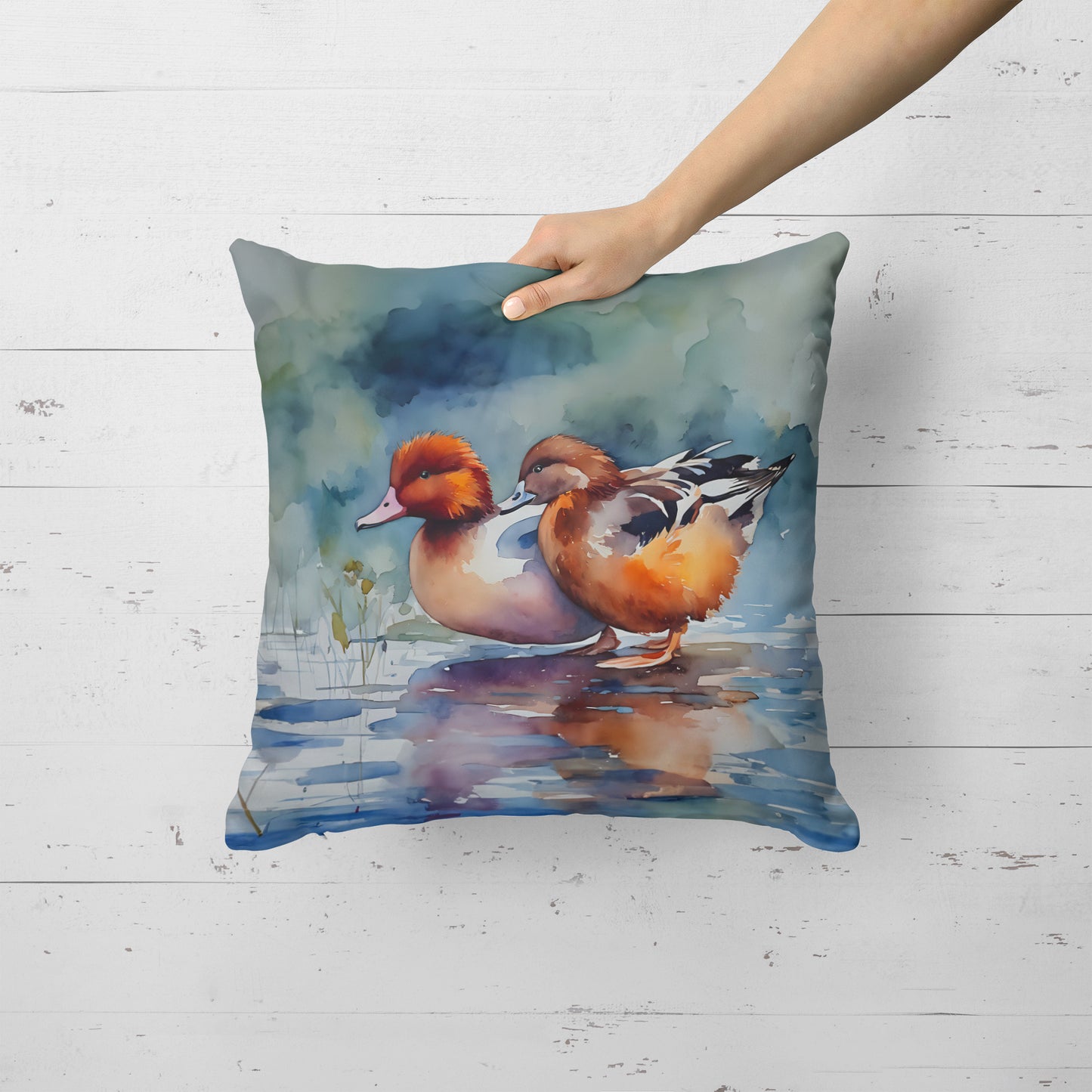 Redhead Duck Throw Pillow