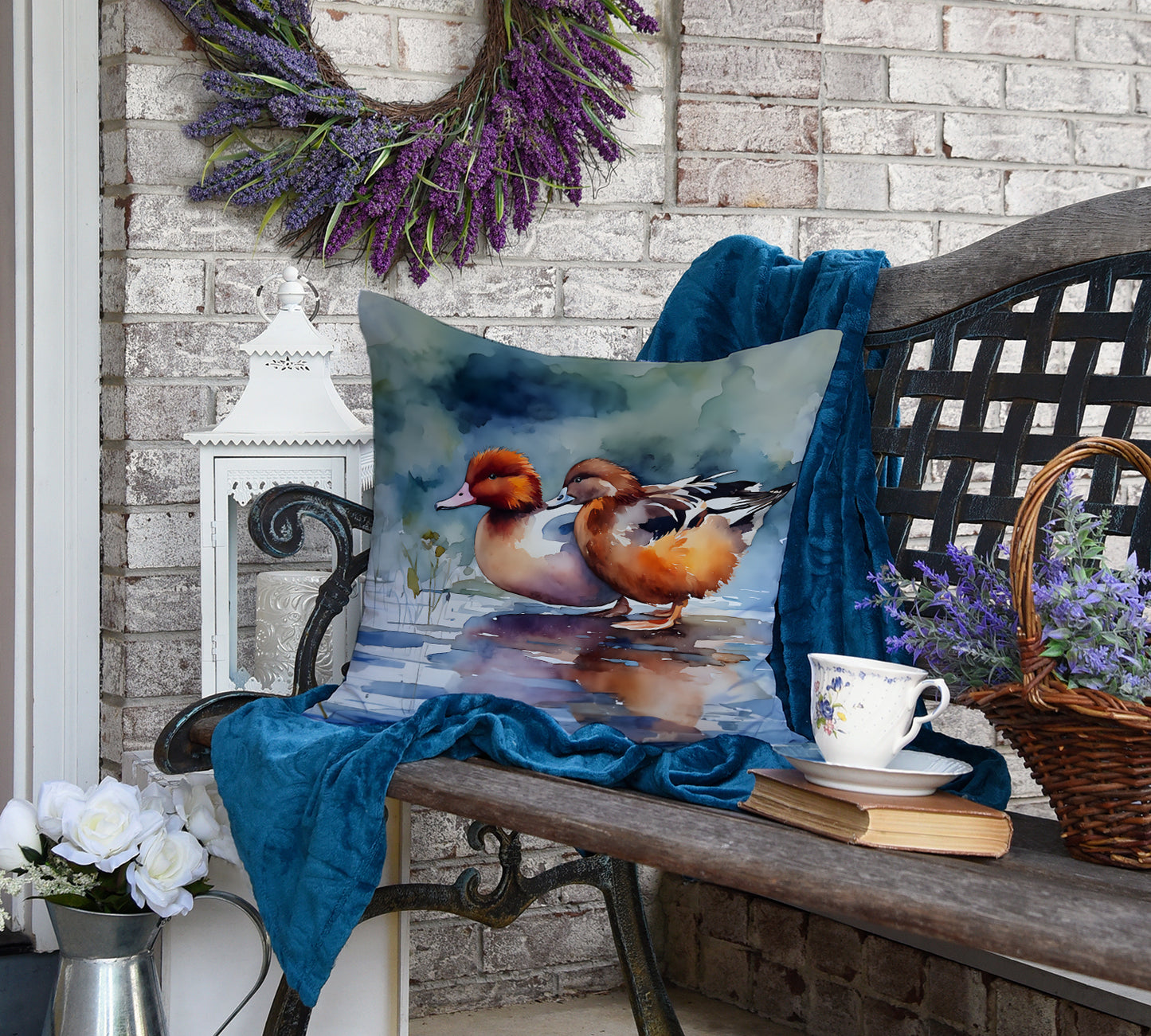 Redhead Duck Throw Pillow