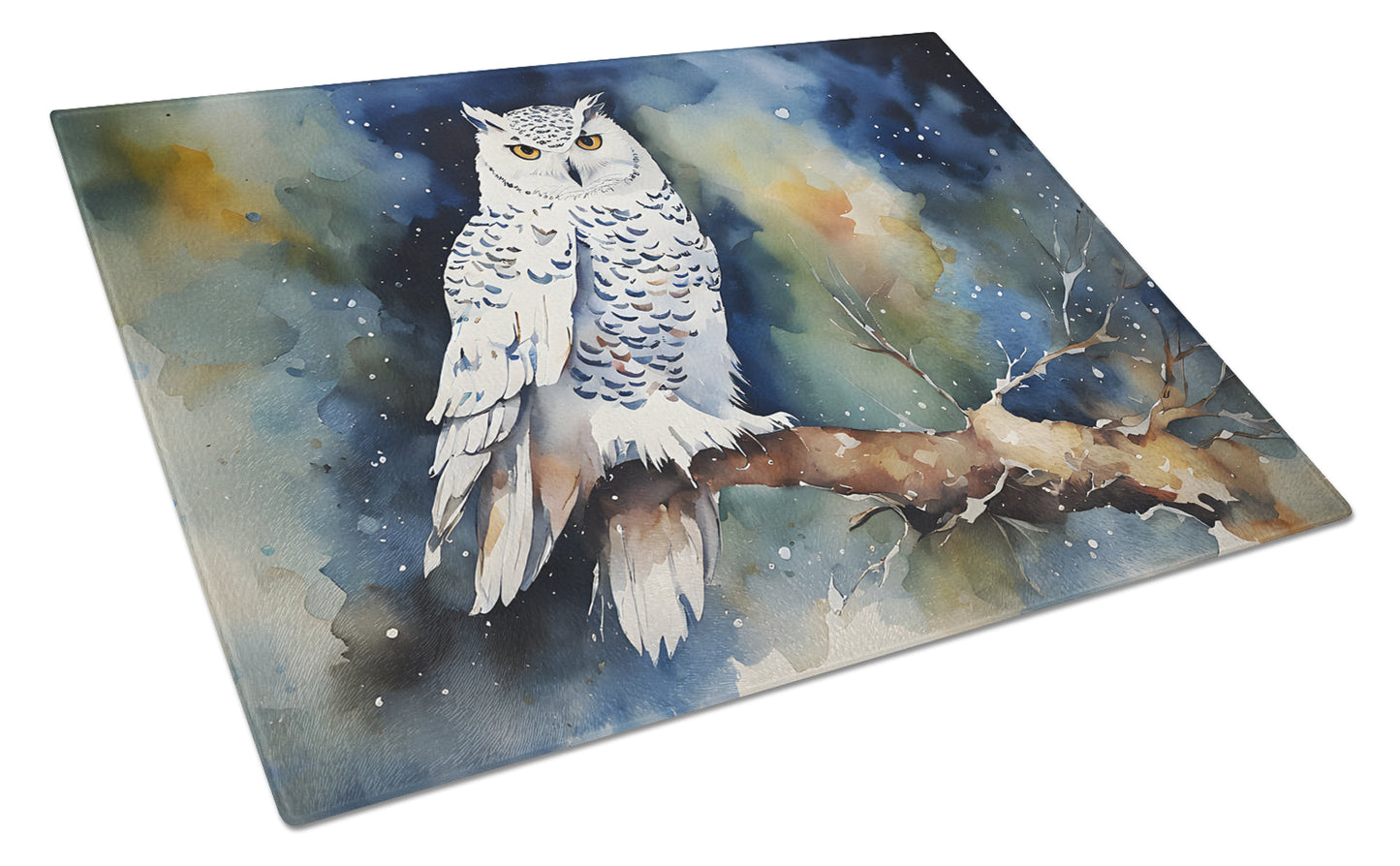 Buy this Snowy Owl Glass Cutting Board