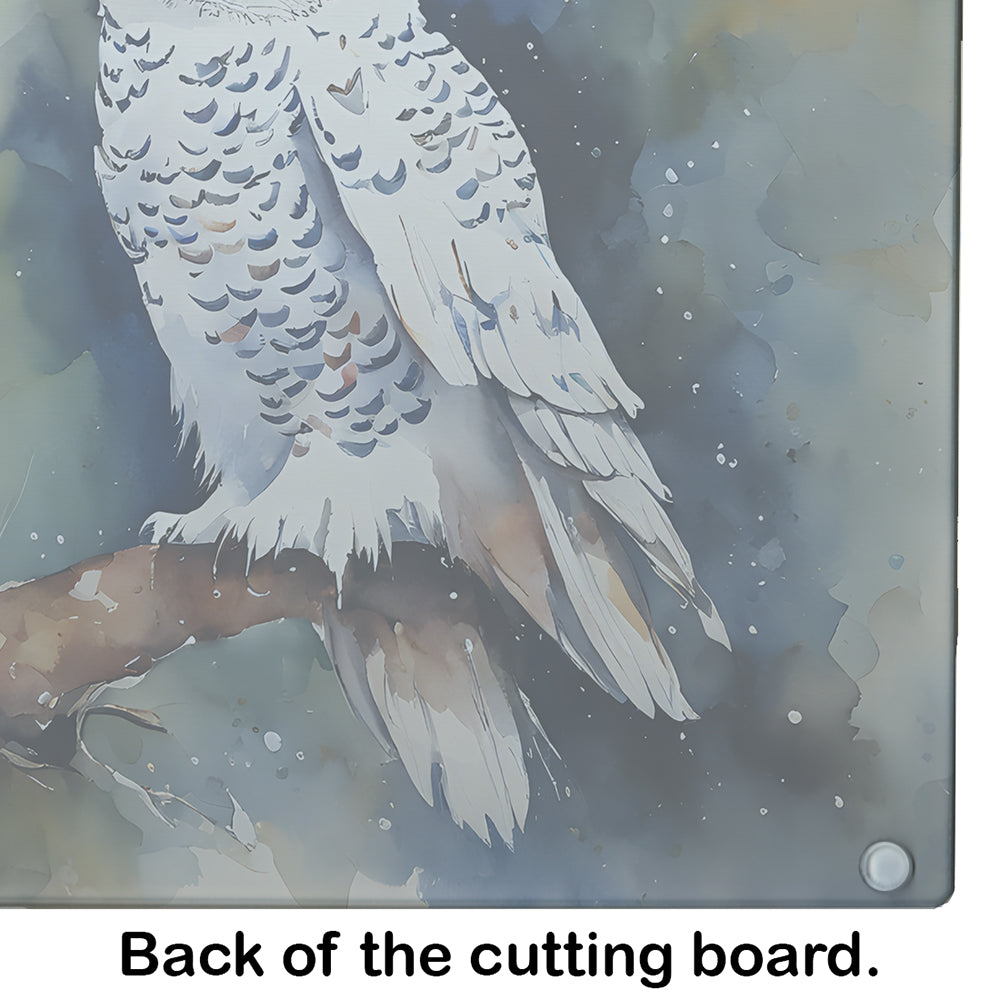 Snowy Owl Glass Cutting Board