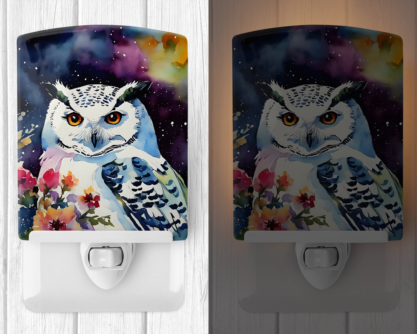 Snowy Owl Ceramic Night Light