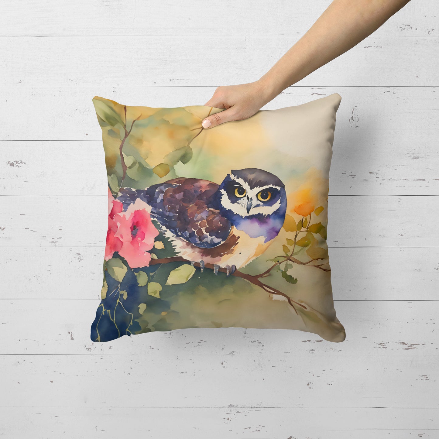 Spectacled Owl Throw Pillow