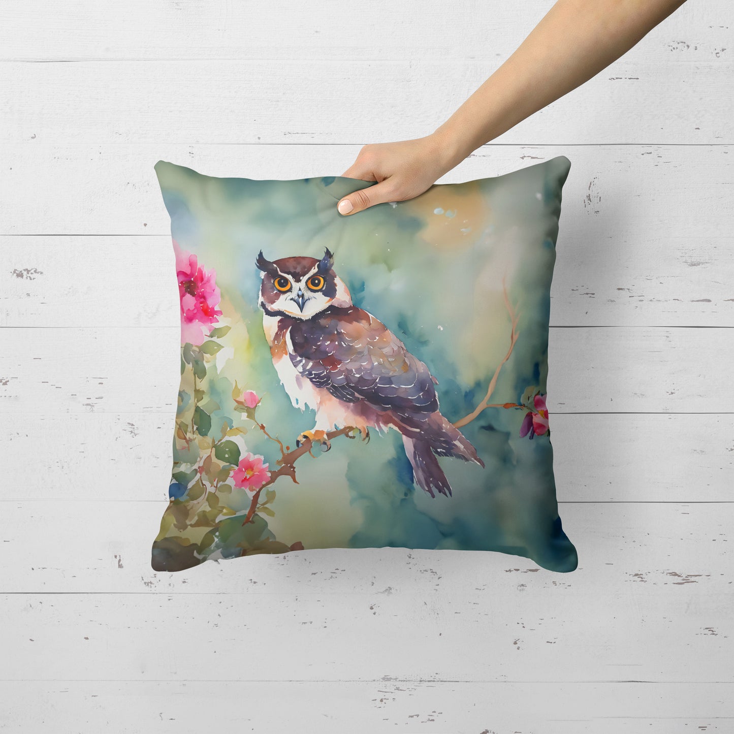 Spectacled Owl Throw Pillow