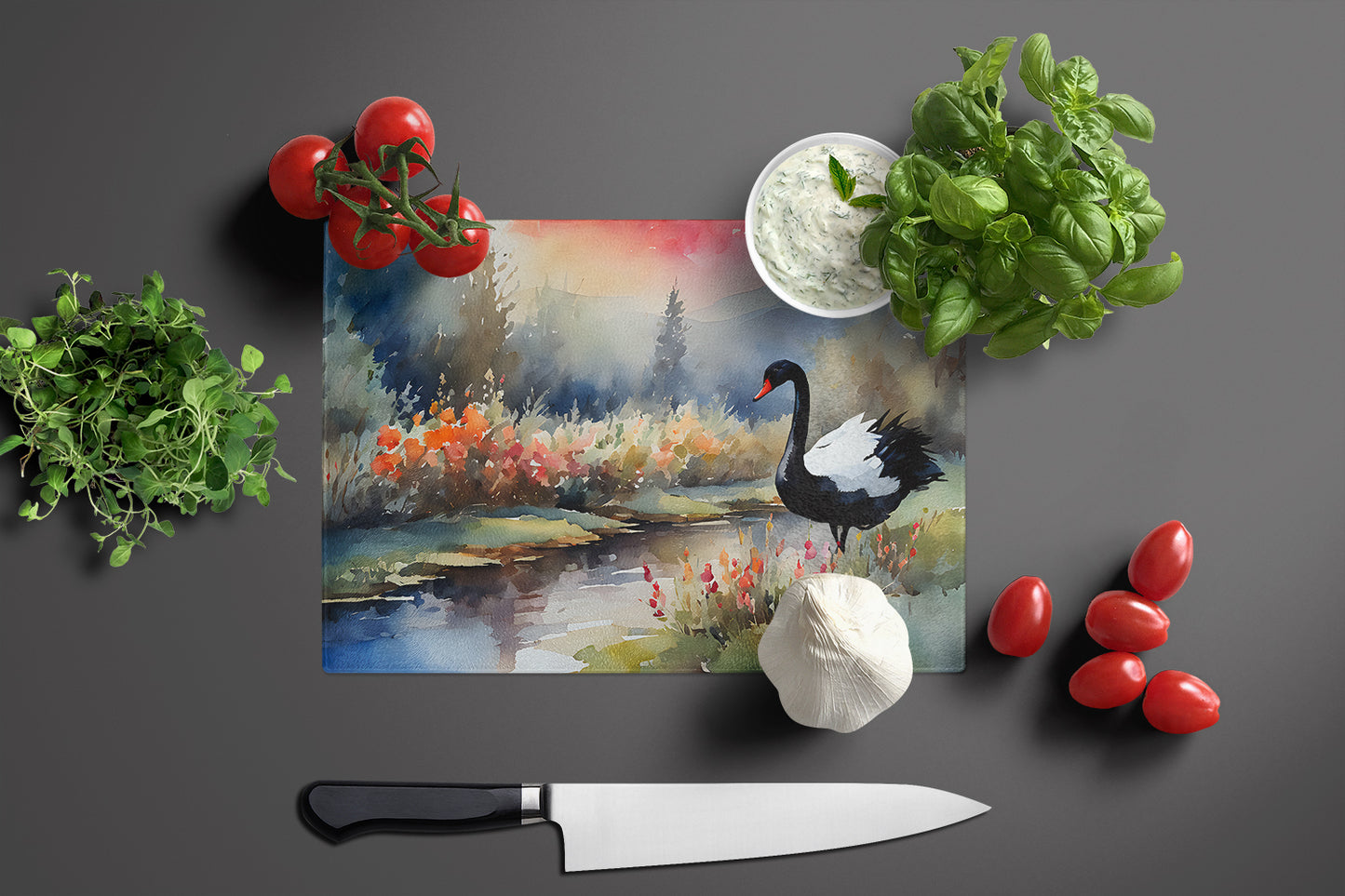 Black Swan Glass Cutting Board