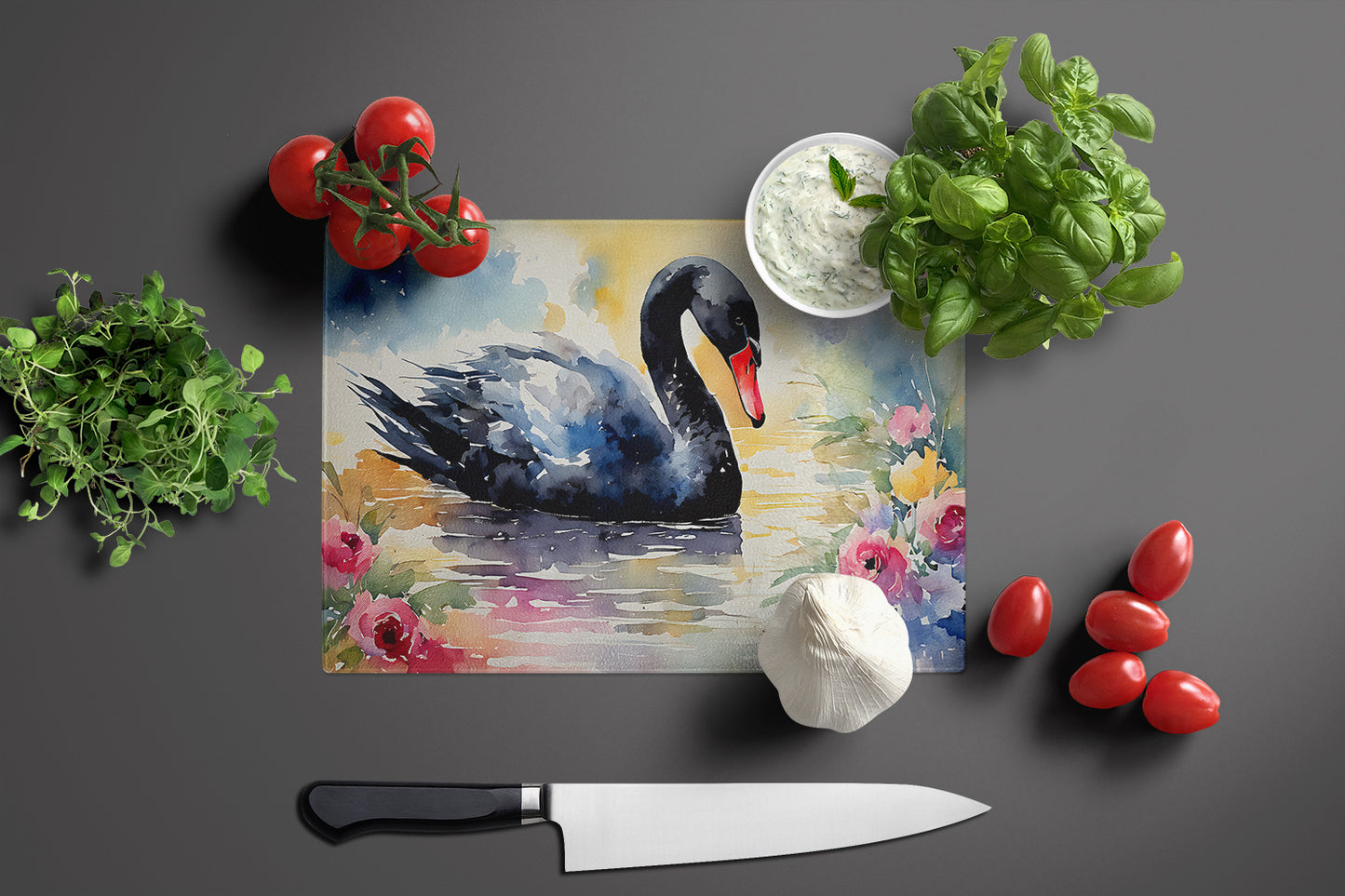 Black Swan Glass Cutting Board