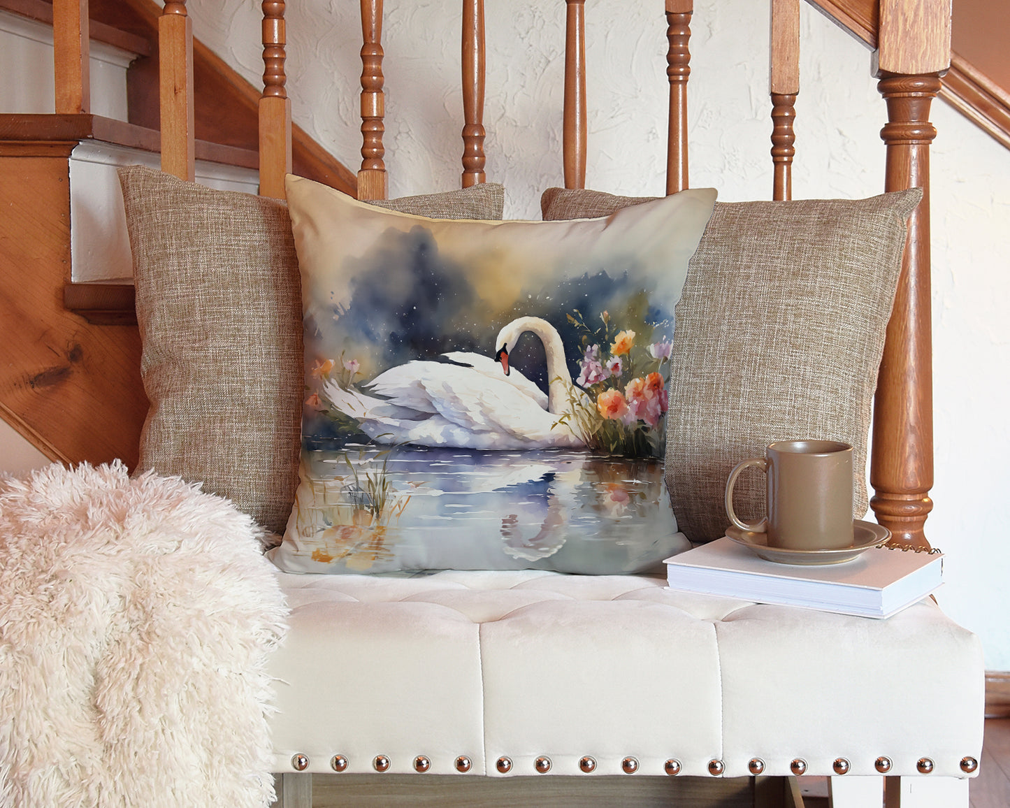 Swan Throw Pillow