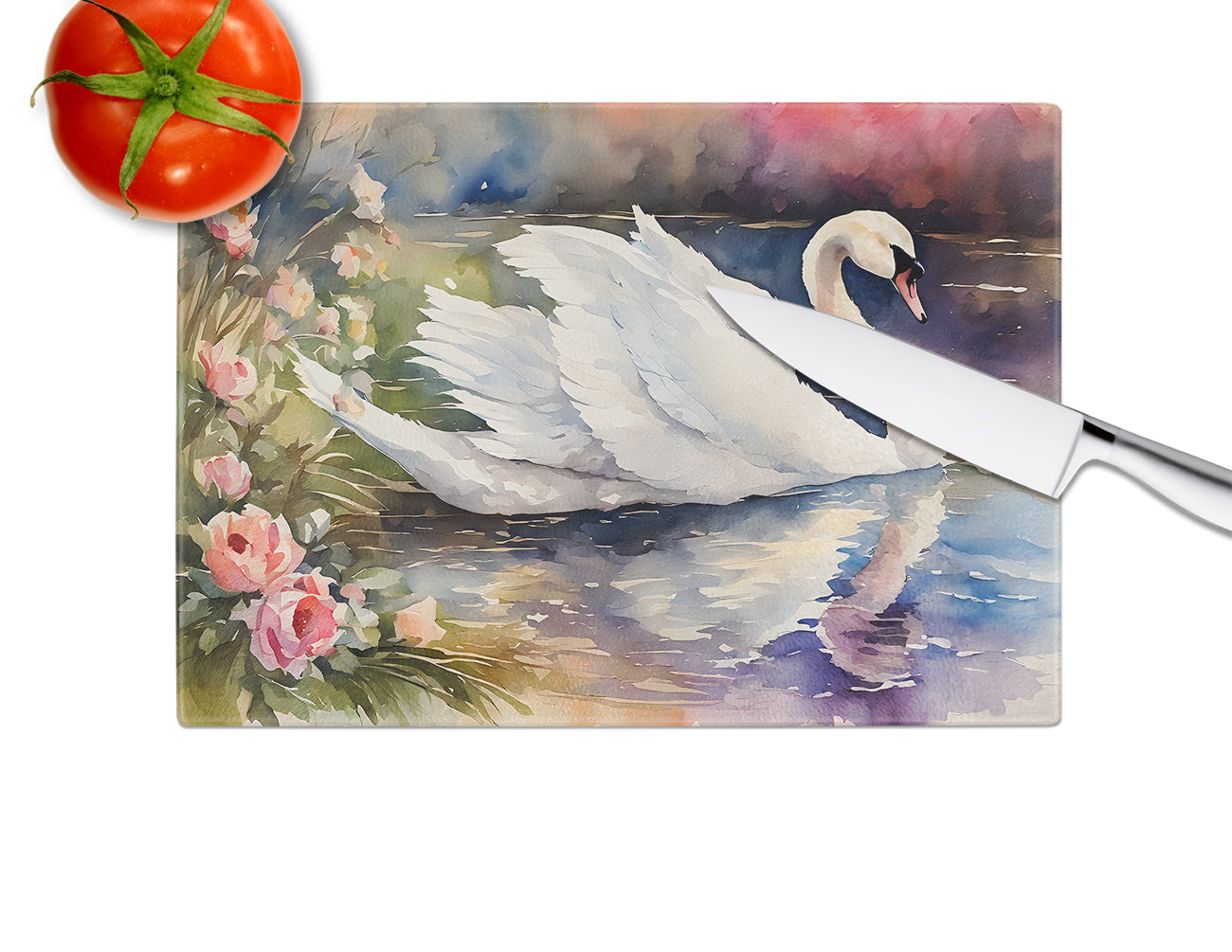 Swan Glass Cutting Board