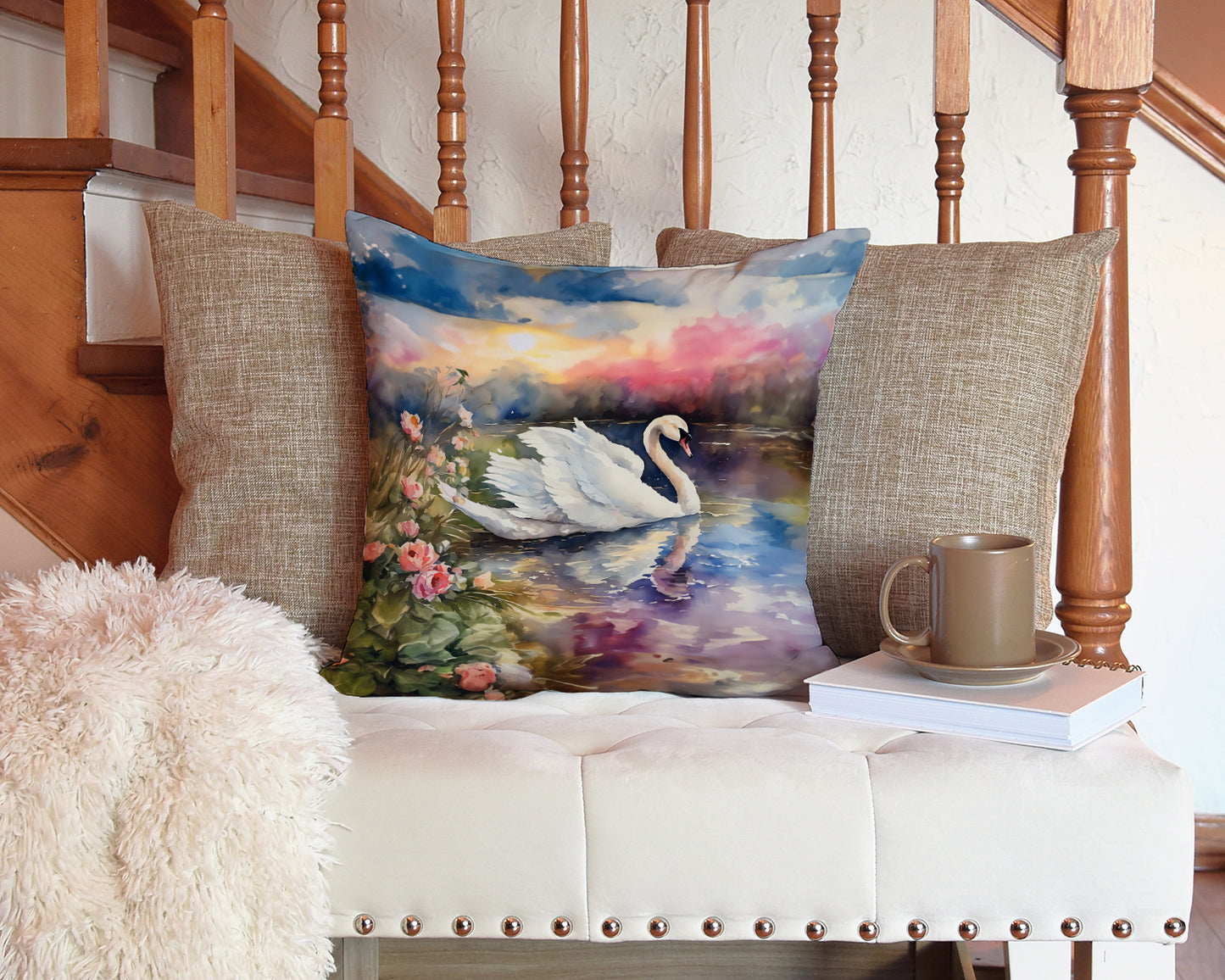 Swan Throw Pillow