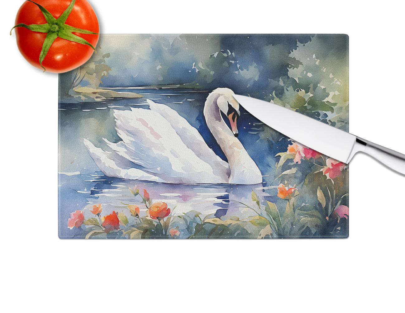 Swan Glass Cutting Board