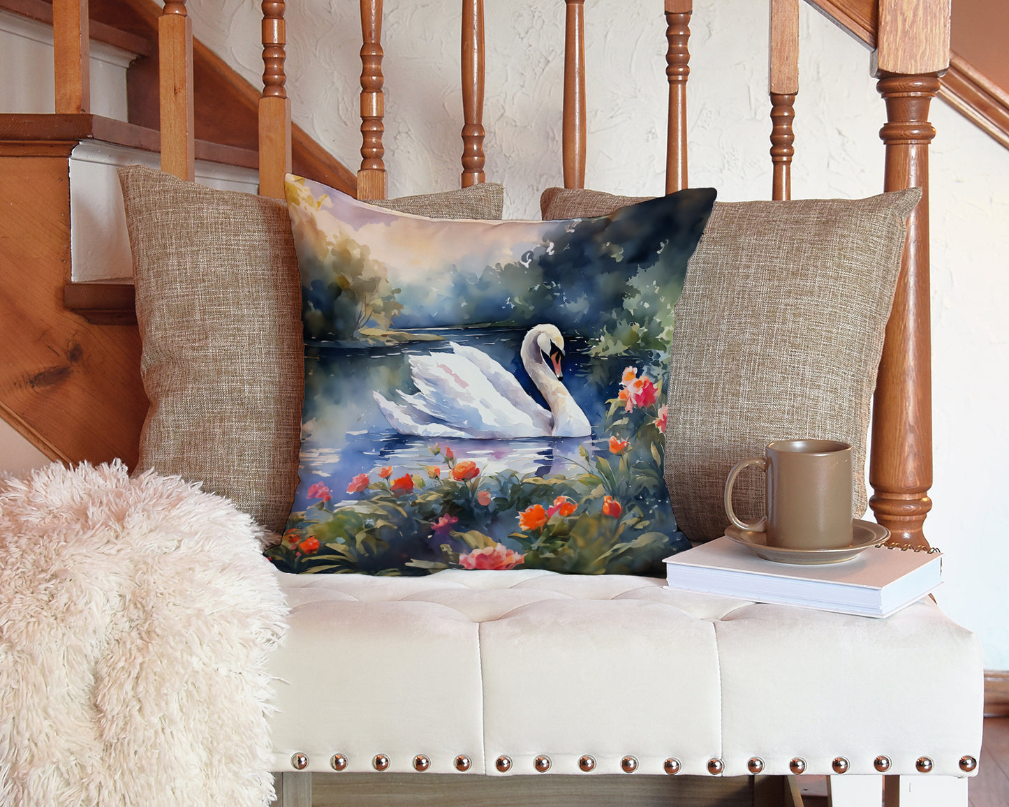 Swan Throw Pillow