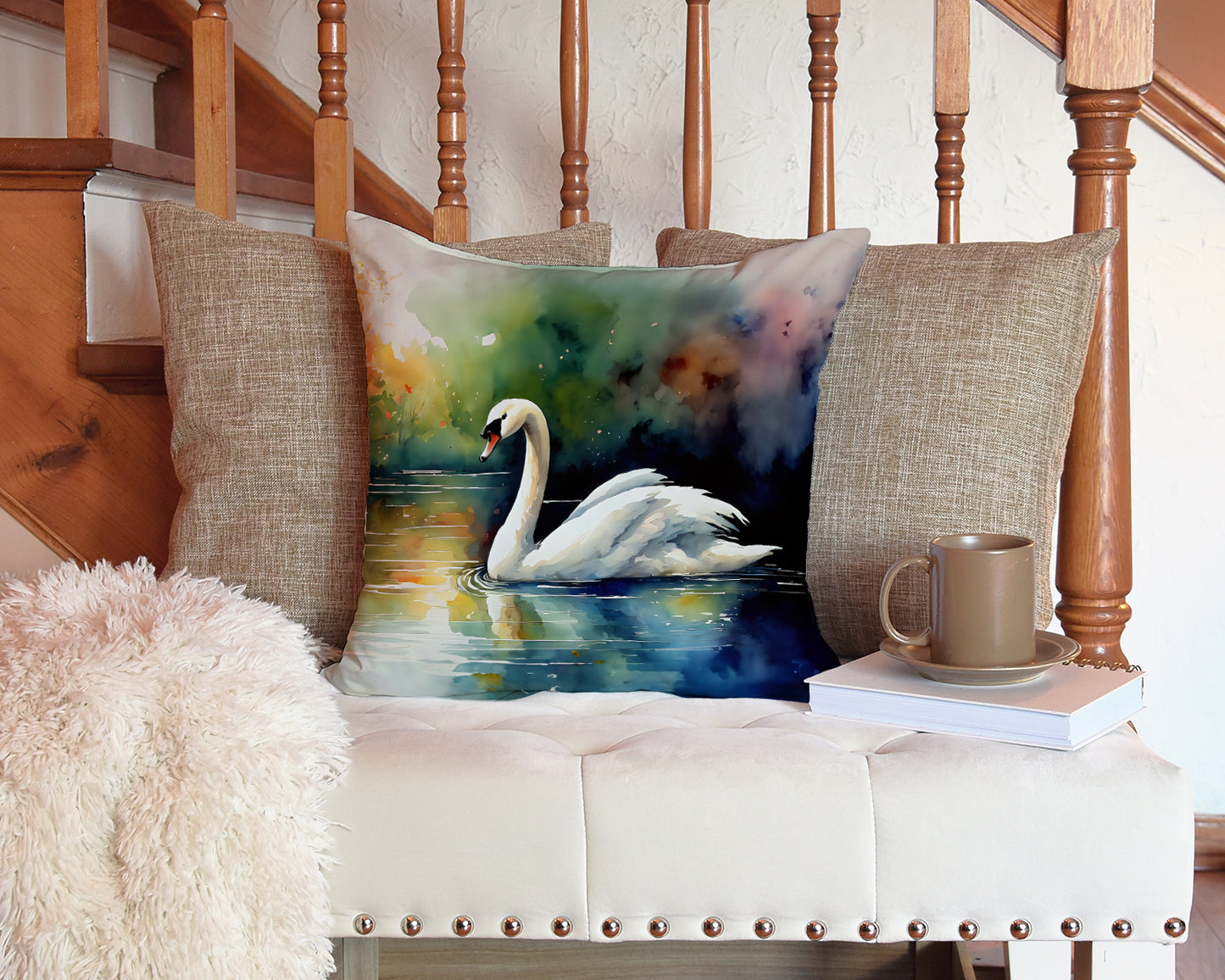 Swan Throw Pillow