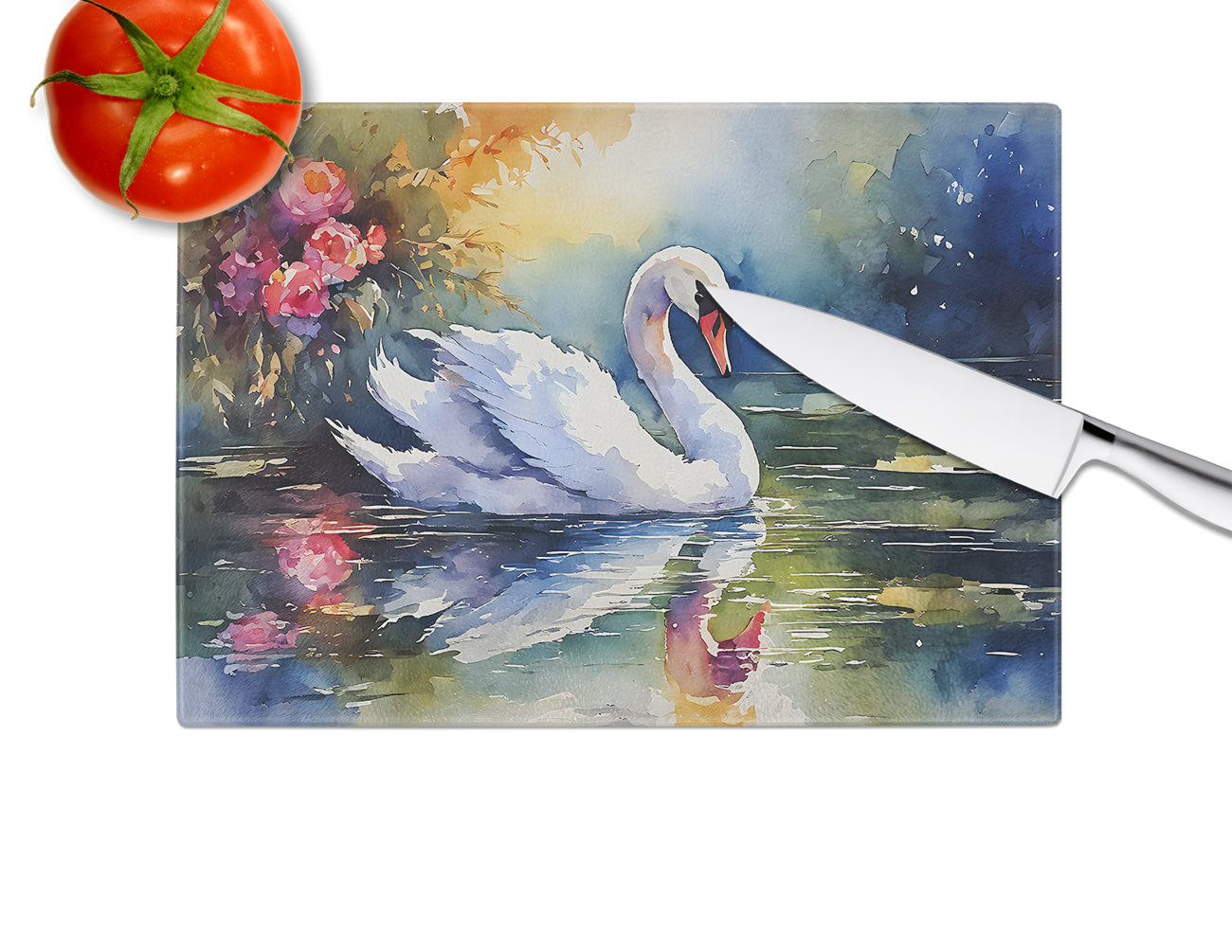 Swan Glass Cutting Board