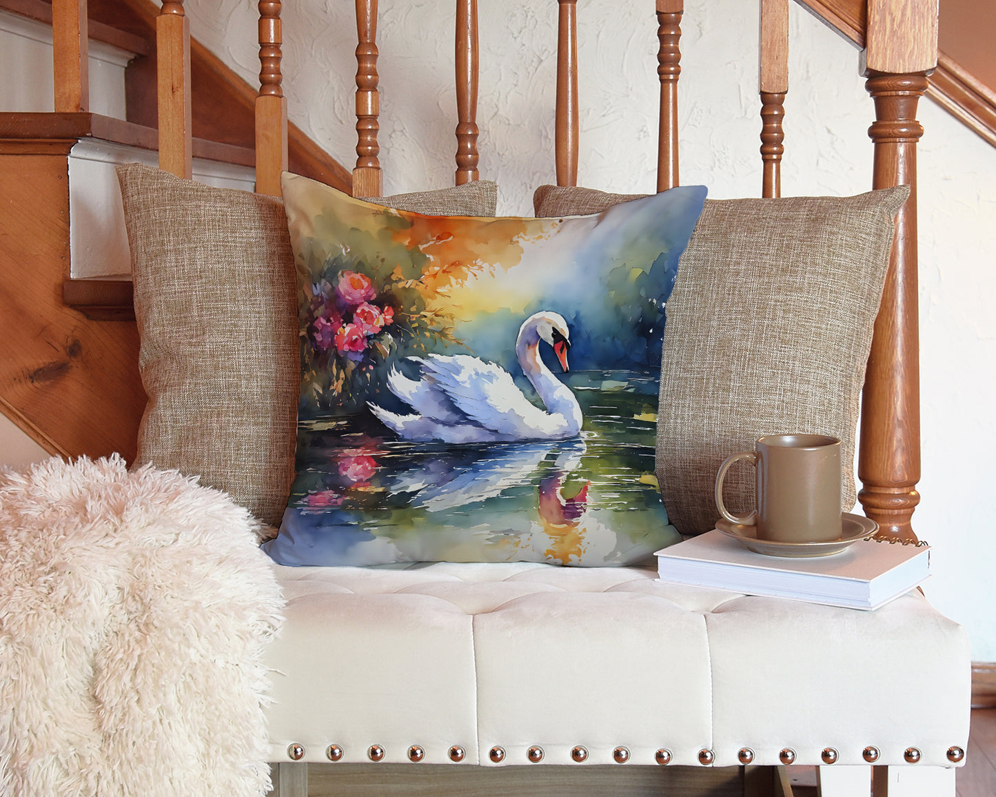 Swan Throw Pillow