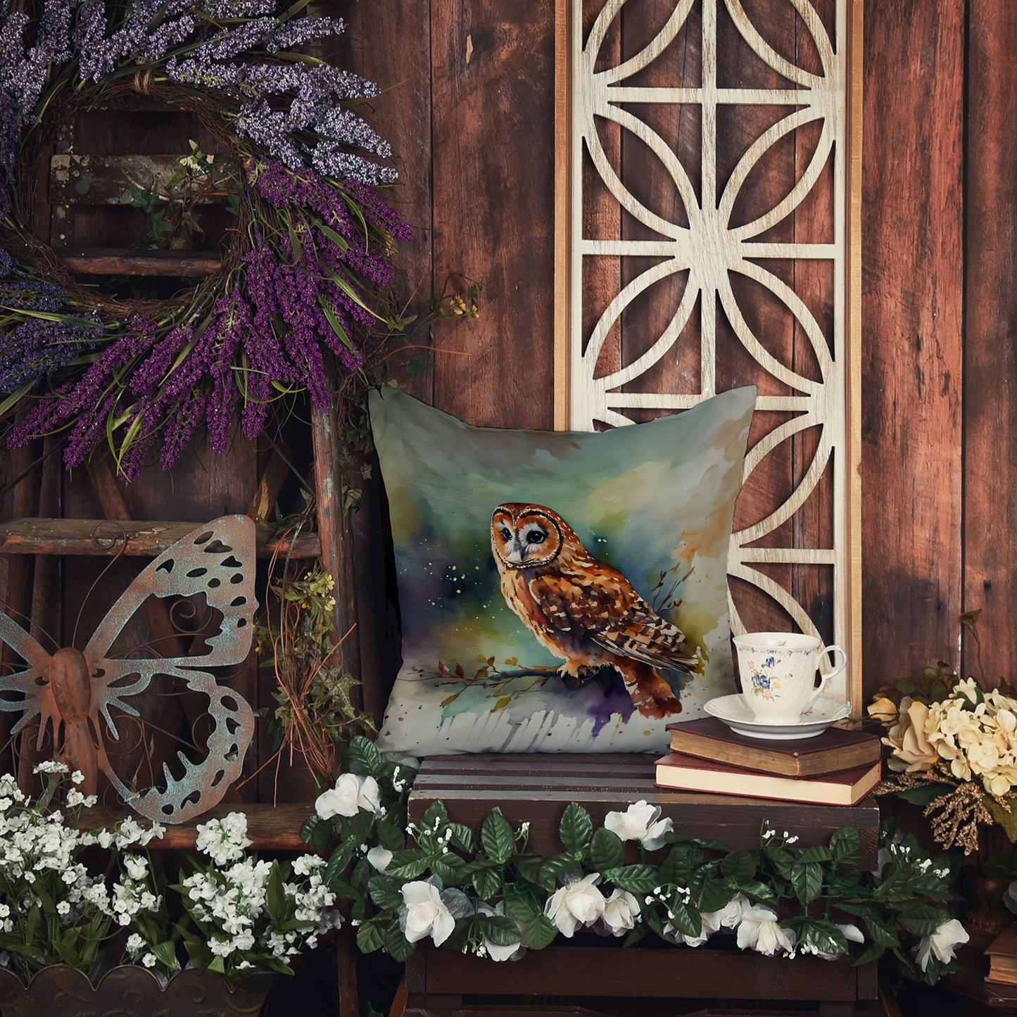 Tawny Owl Throw Pillow