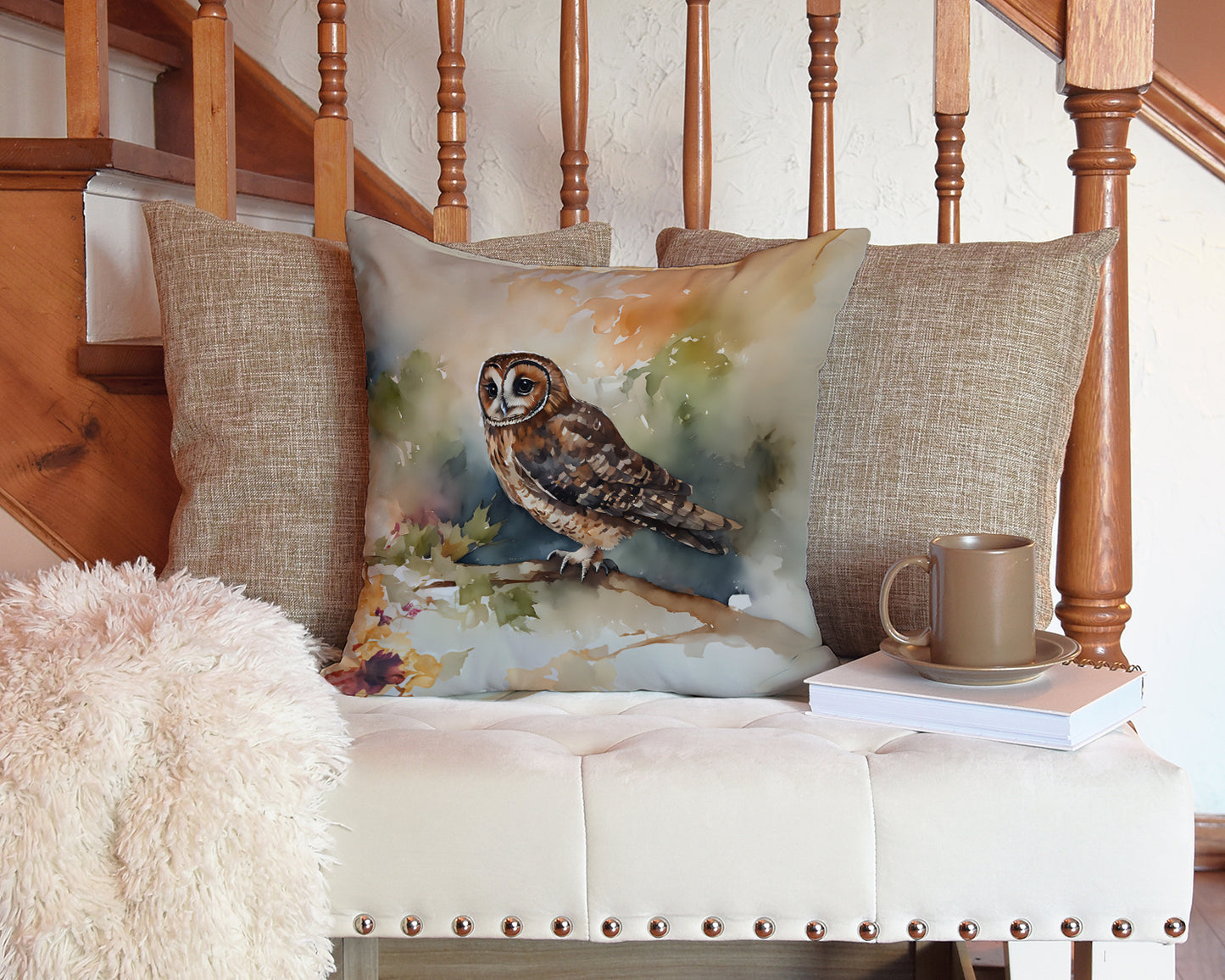 Tawny Owl Throw Pillow