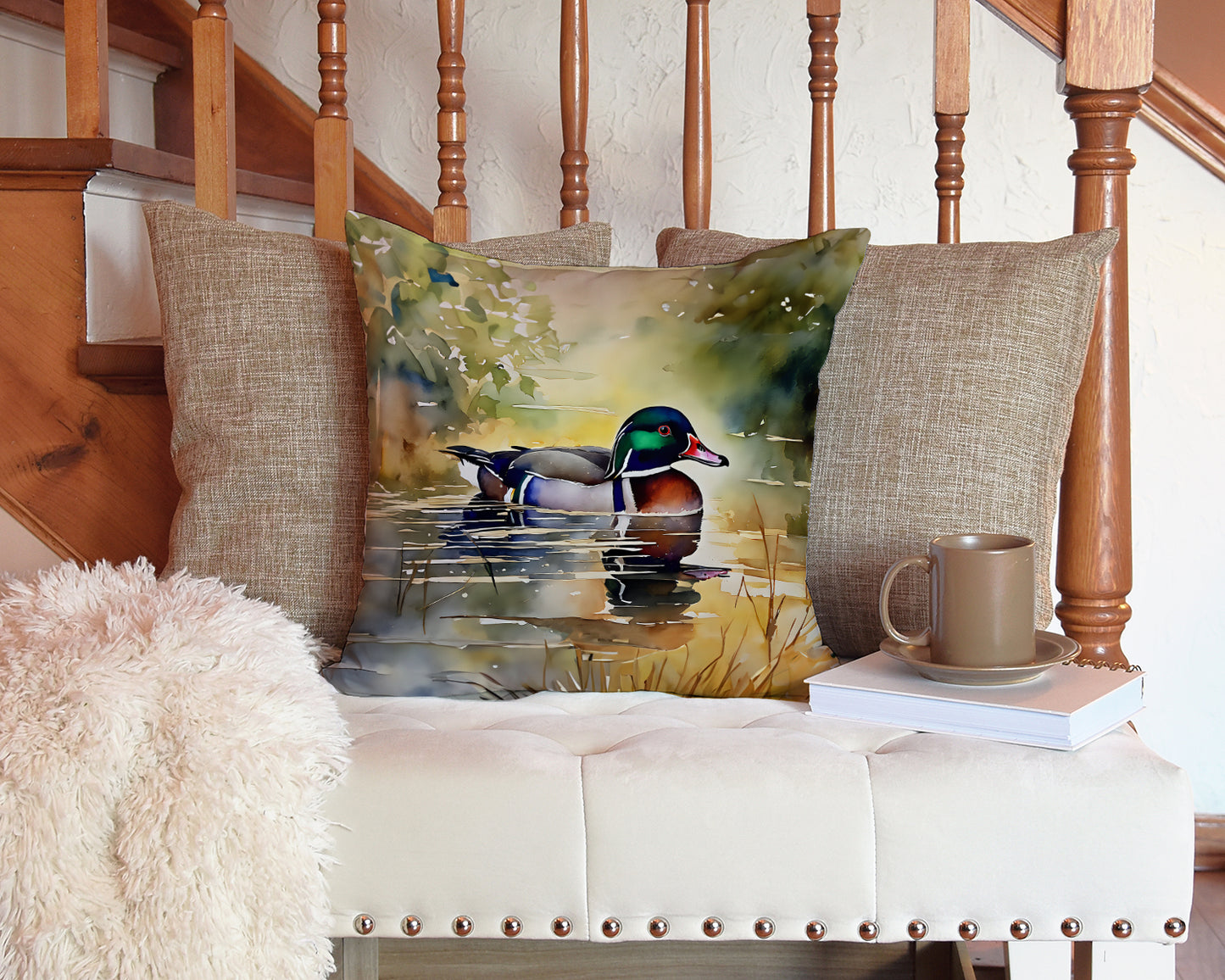 Wood Duck Throw Pillow