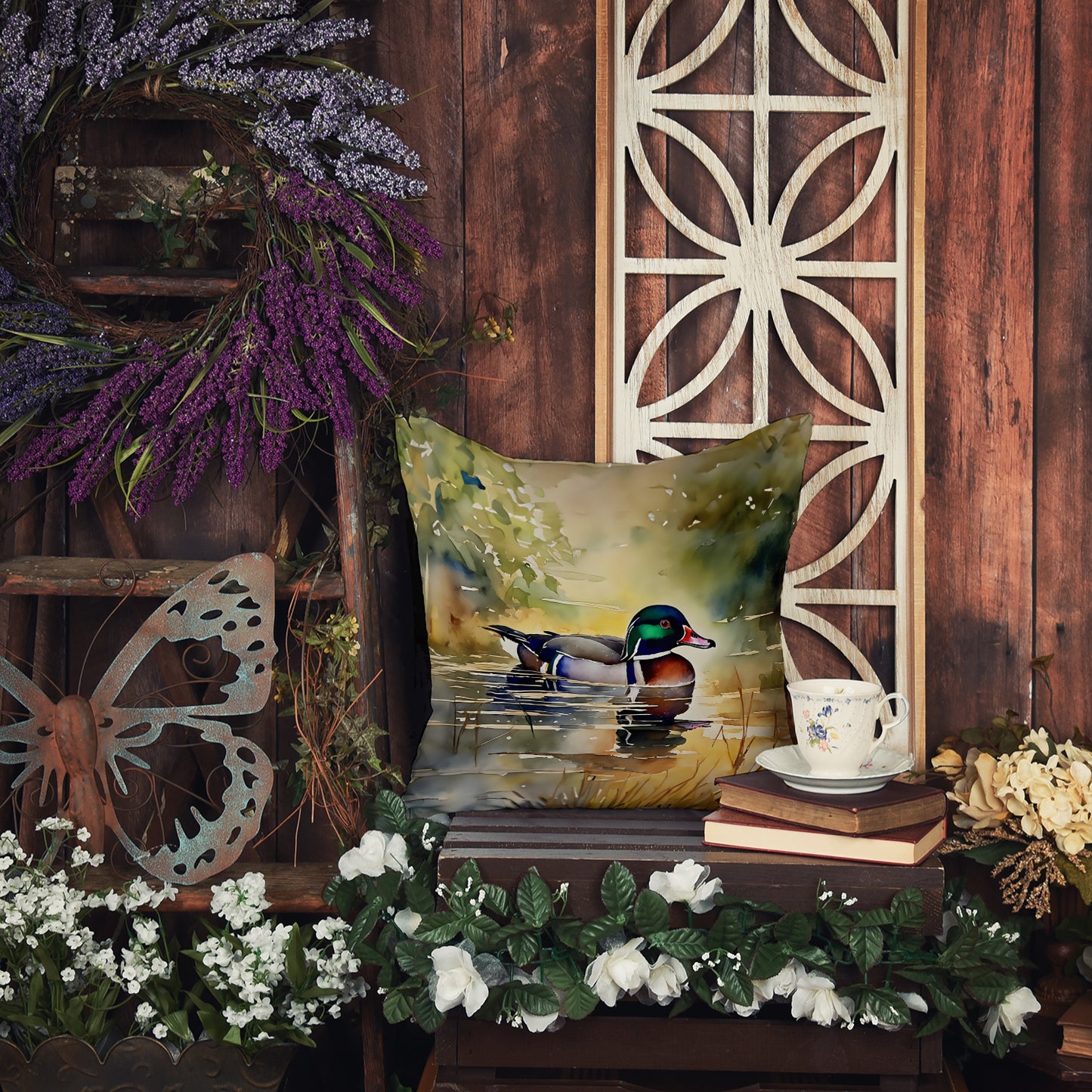 Wood Duck Throw Pillow