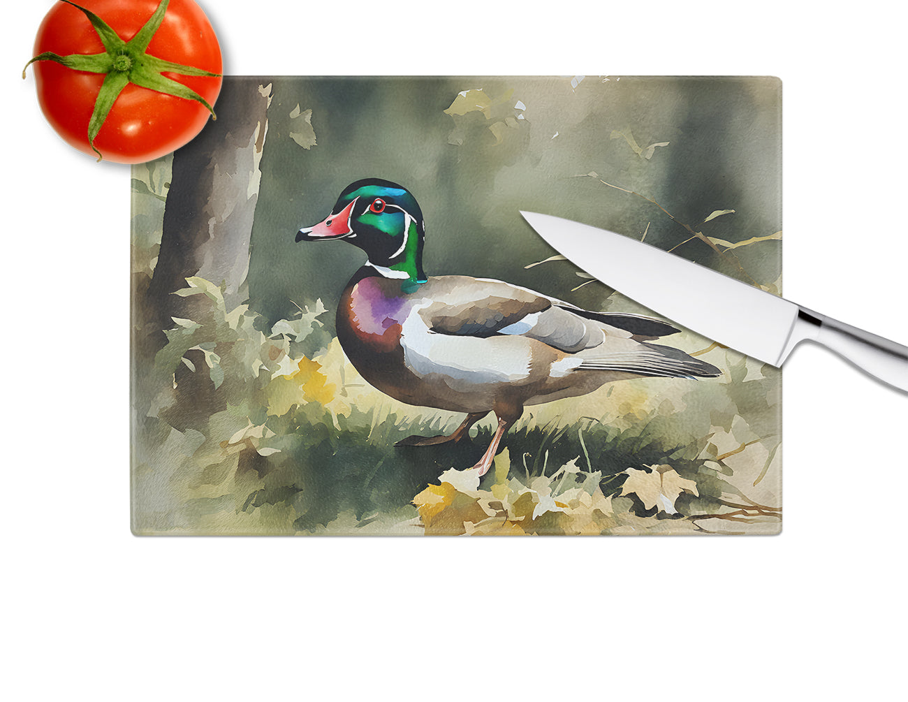 Wood Duck Glass Cutting Board