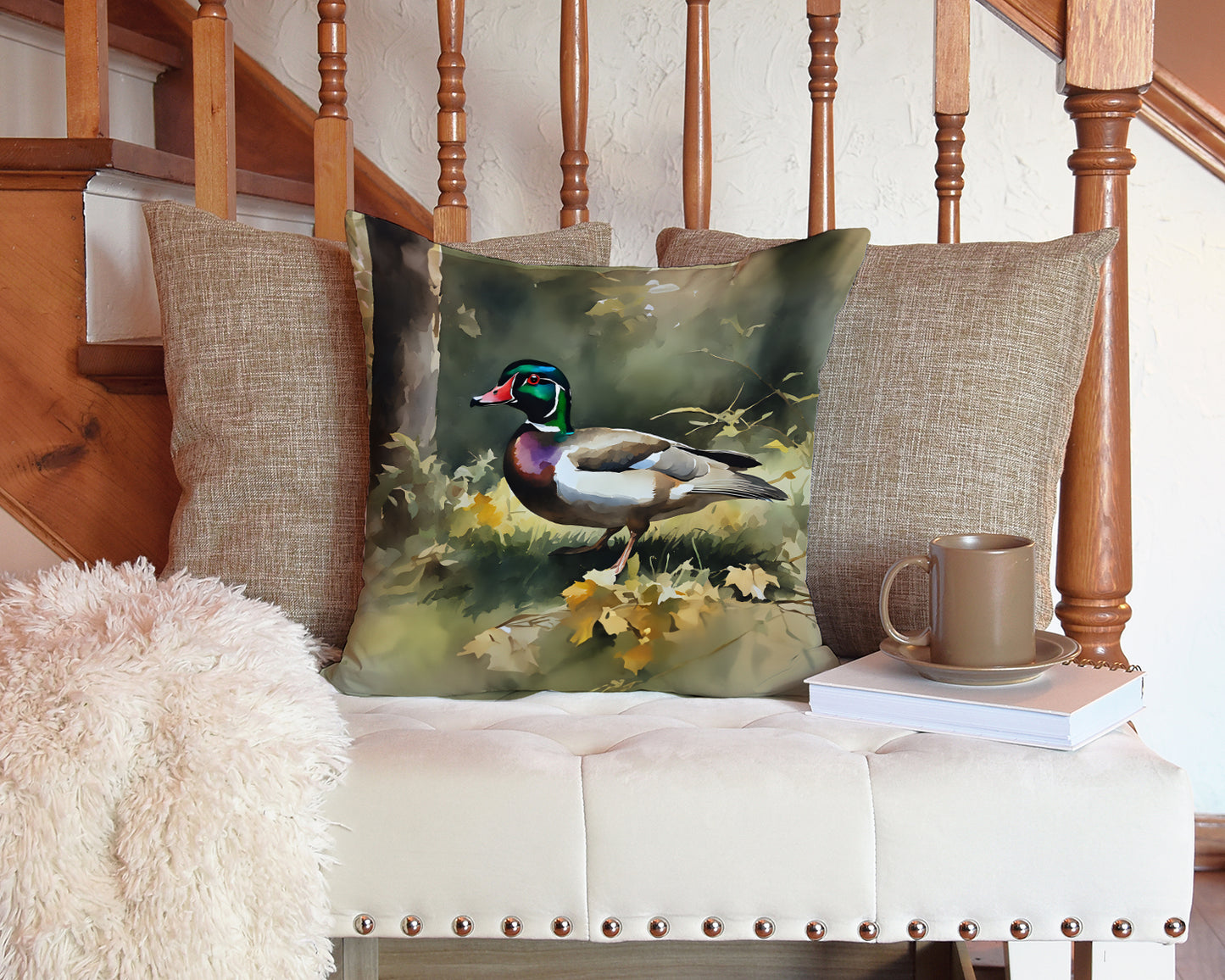 Wood Duck Throw Pillow