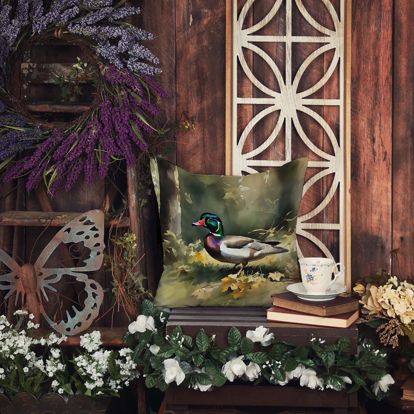 Wood Duck Throw Pillow