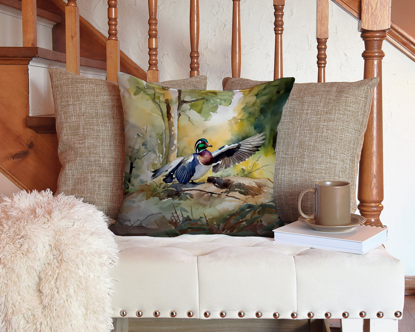 Wood Duck Throw Pillow