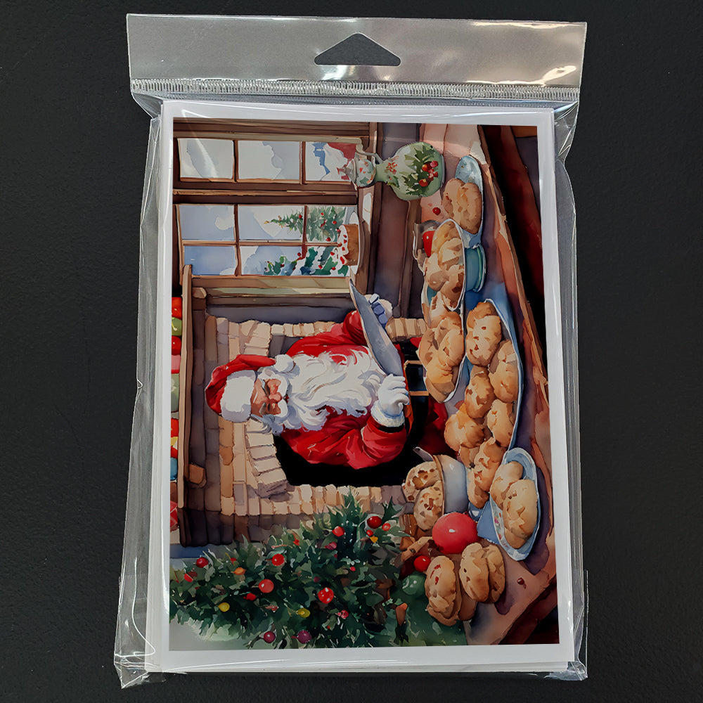 Cookies with Santa Claus Greeting Cards Pack of 8