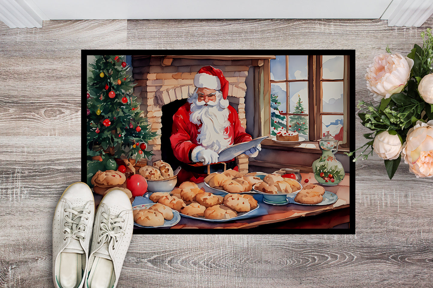 Cookies with Santa Claus Doormat