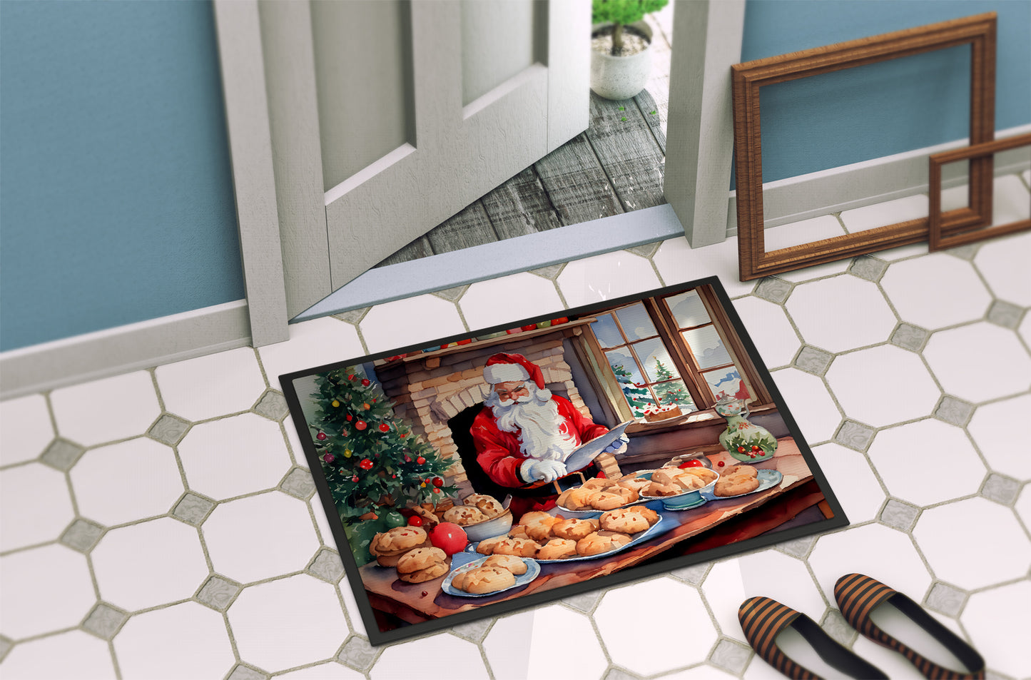 Cookies with Santa Claus Doormat