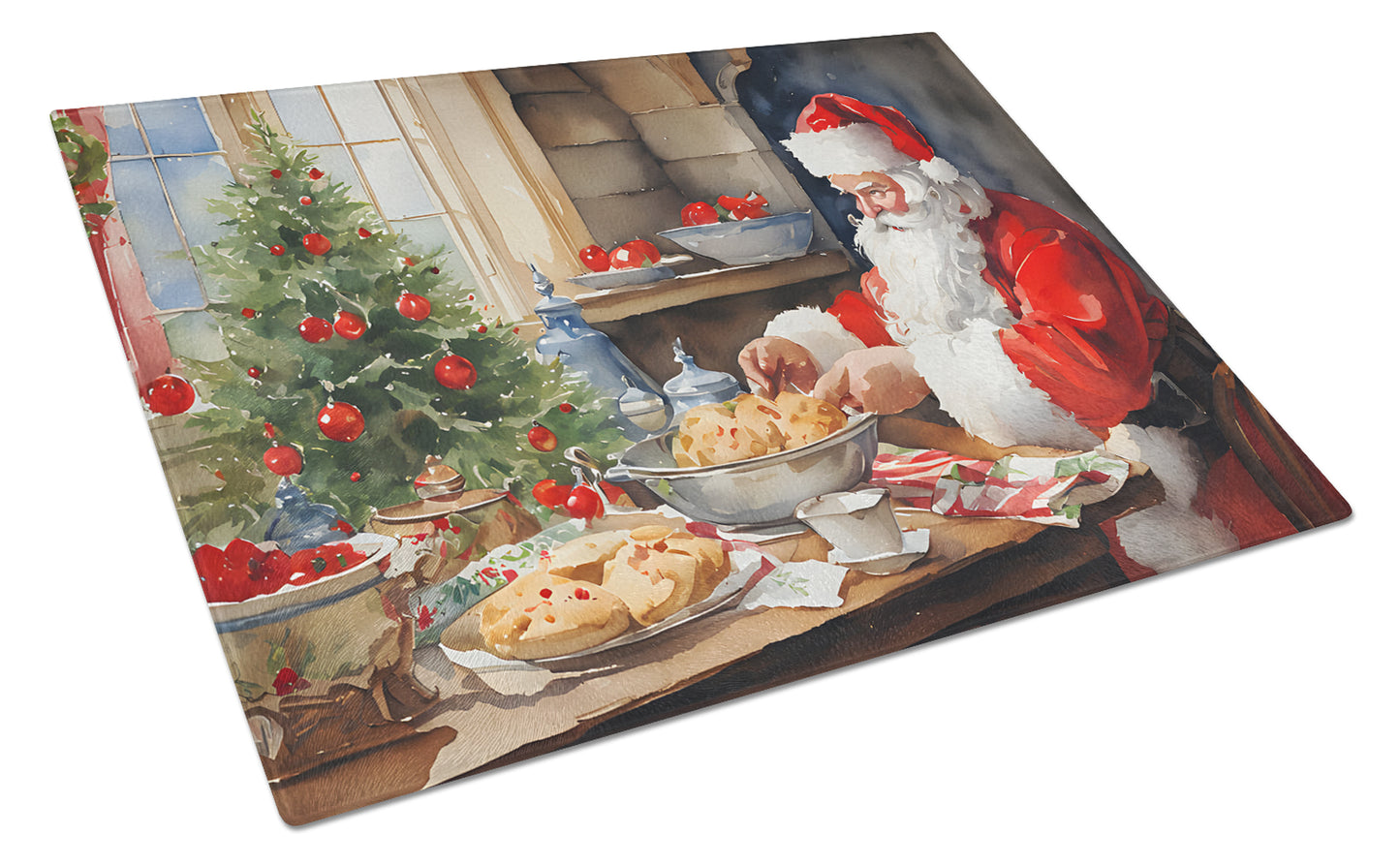 Buy this Cookies with Santa Claus Glass Cutting Board