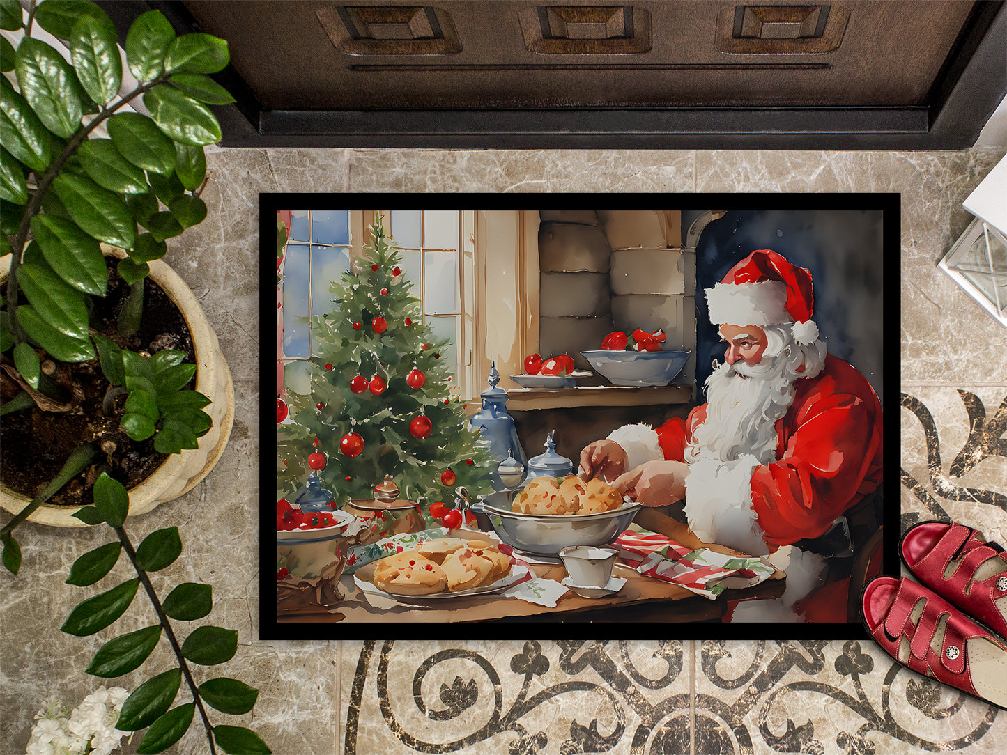 Cookies with Santa Claus Doormat