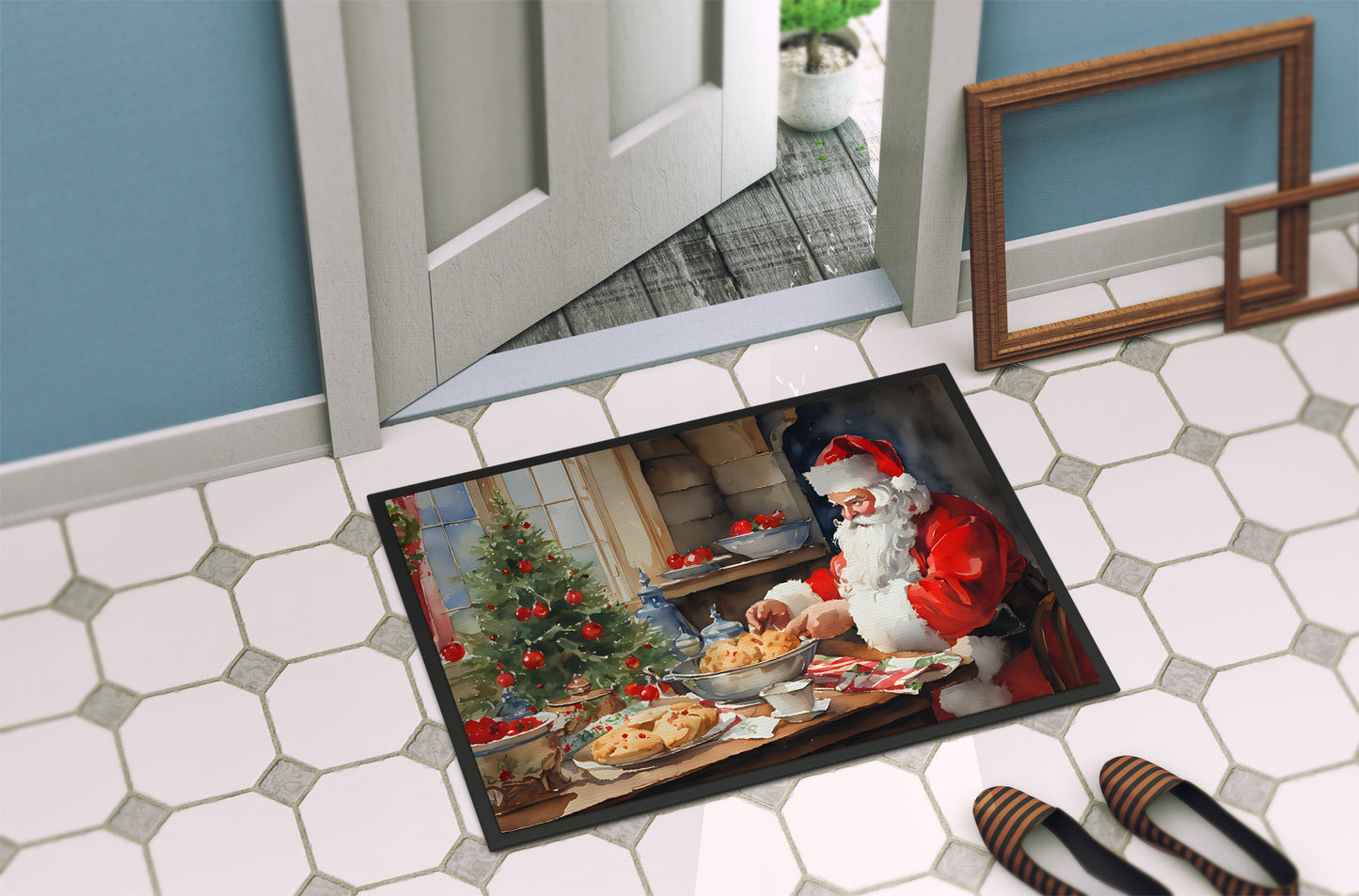 Cookies with Santa Claus Doormat