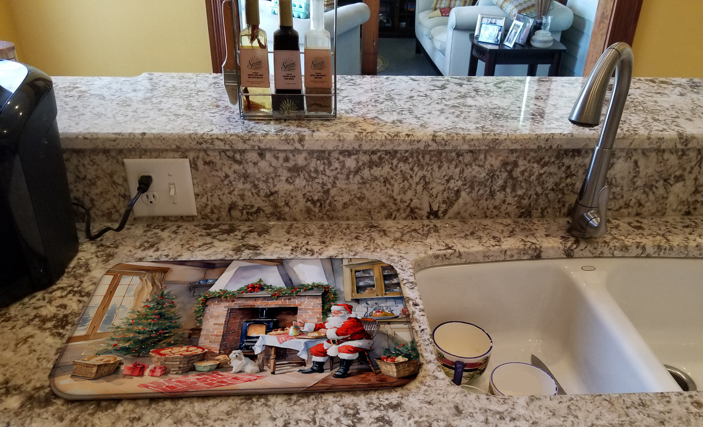 Cookies with Santa Claus Dish Drying Mat