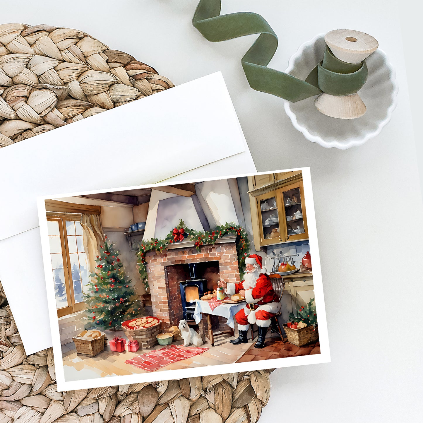 Cookies with Santa Claus Greeting Cards Pack of 8