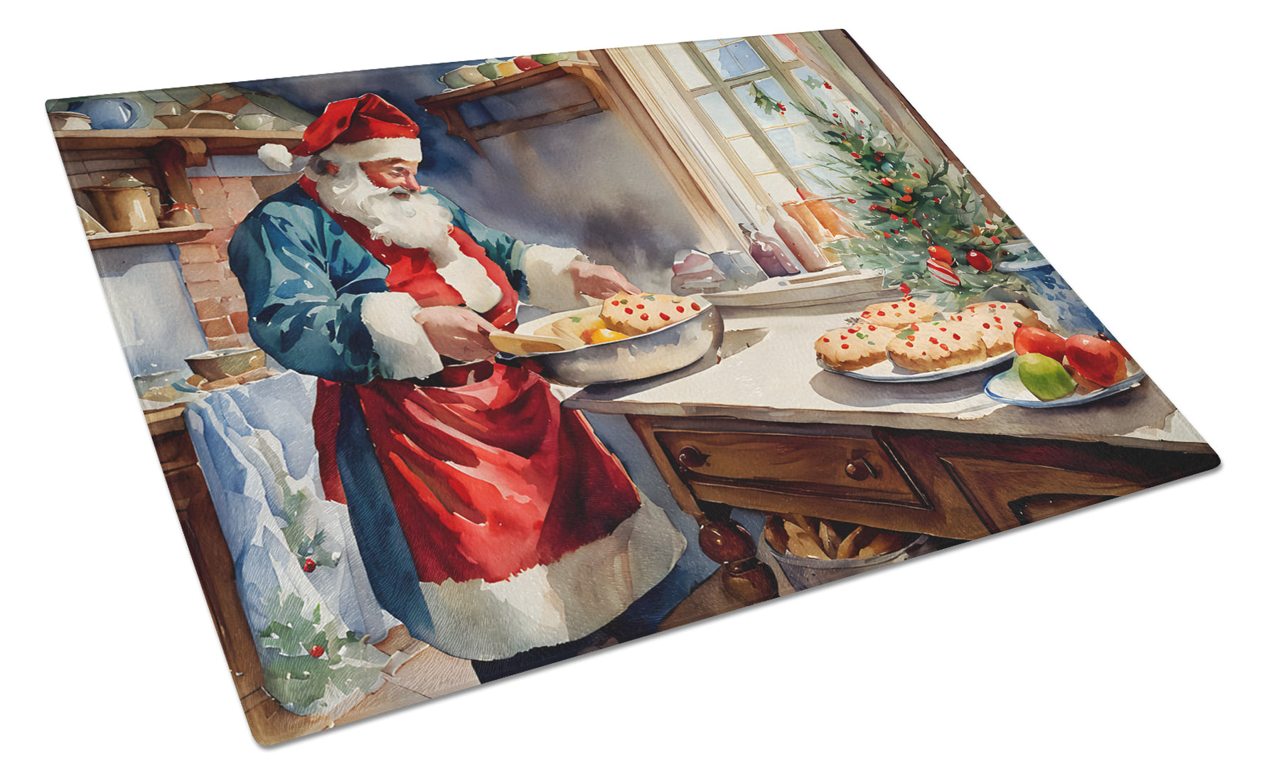 Buy this Cookies with Santa Claus Babbo Natale Glass Cutting Board