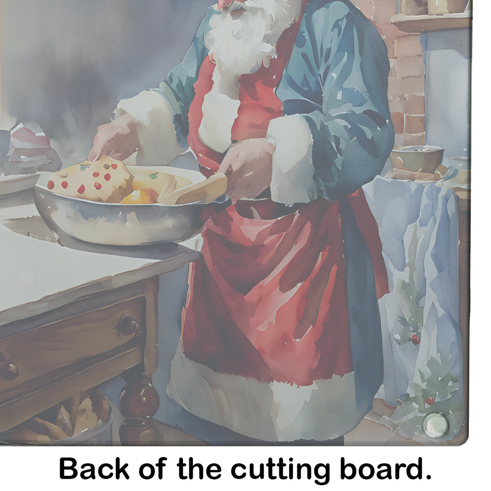 Cookies with Santa Claus Babbo Natale Glass Cutting Board