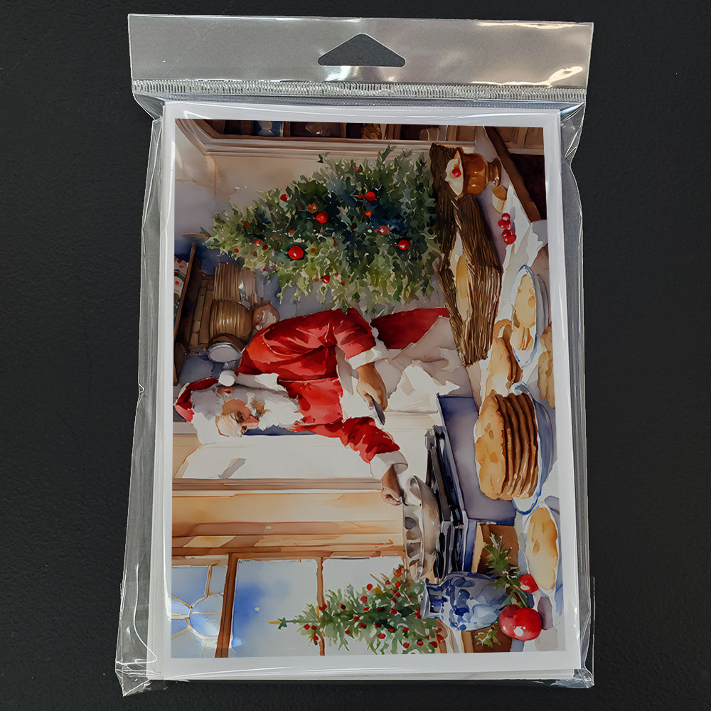 Cookies with Santa Claus Babbo Natale Greeting Cards Pack of 8