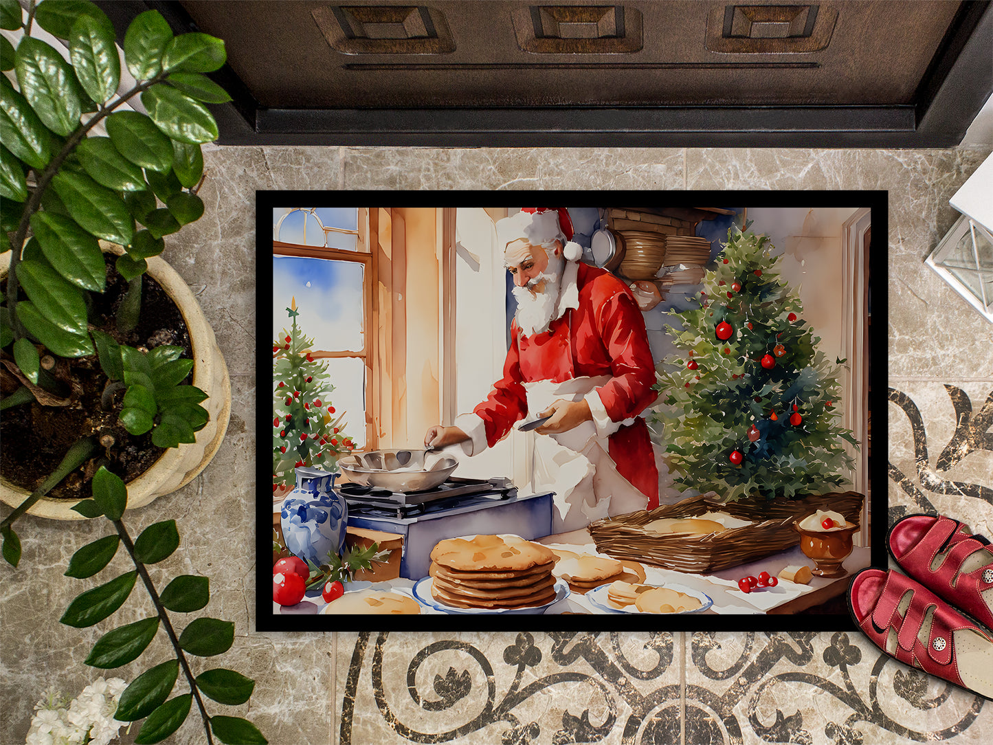 Cookies with Santa Claus Babbo Natale Doormat