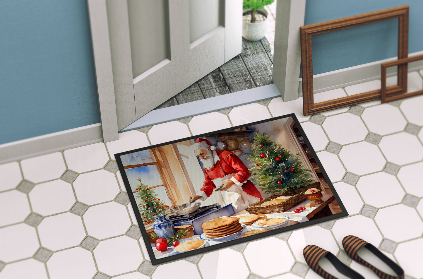 Cookies with Santa Claus Babbo Natale Doormat