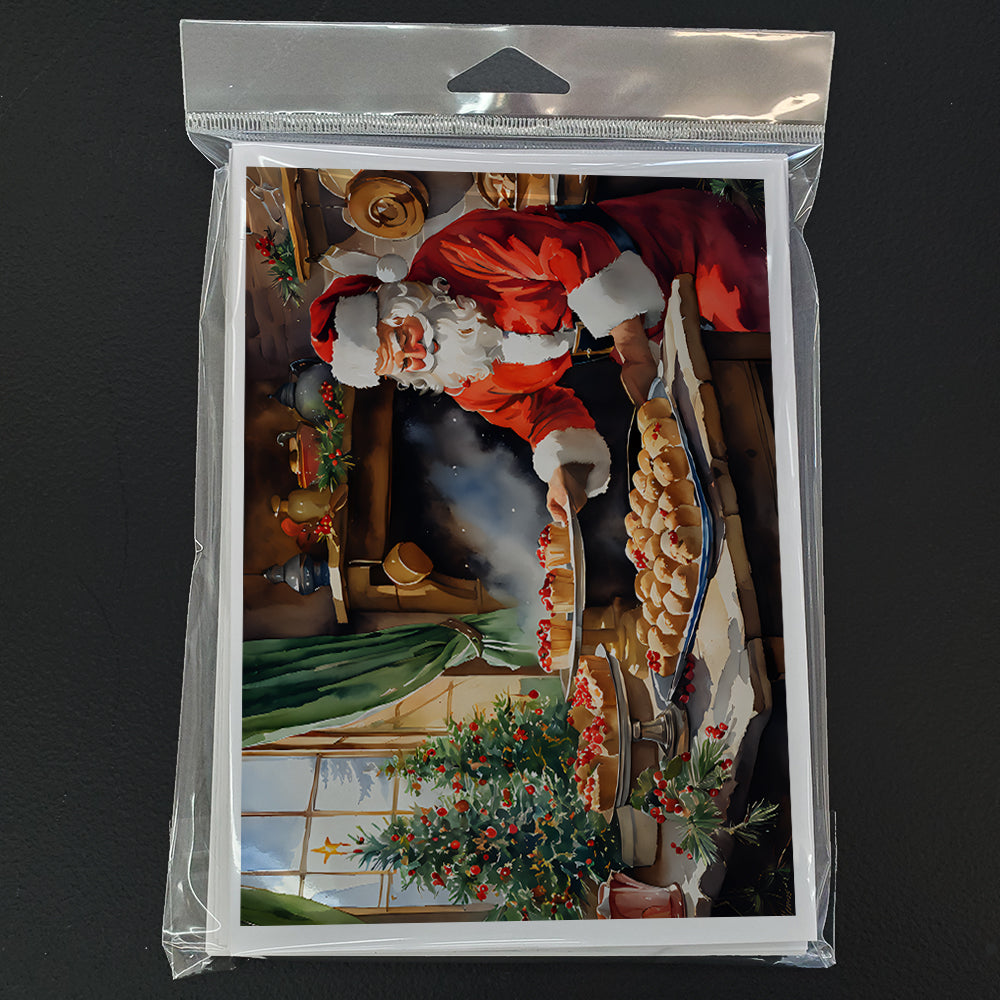 Cookies with Santa Claus Greeting Cards Pack of 8