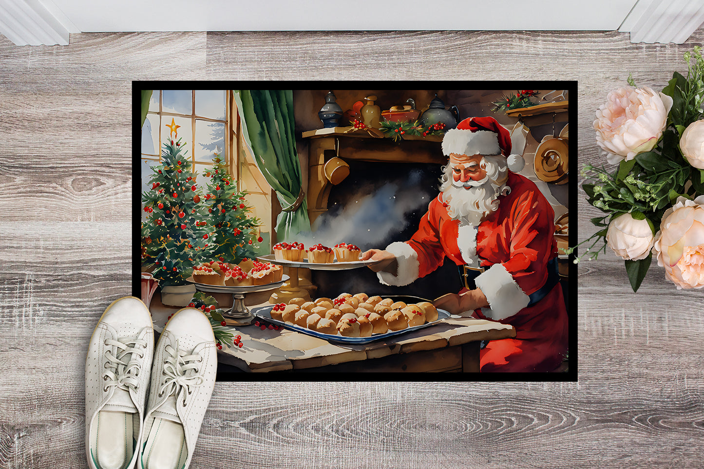 Cookies with Santa Claus Doormat