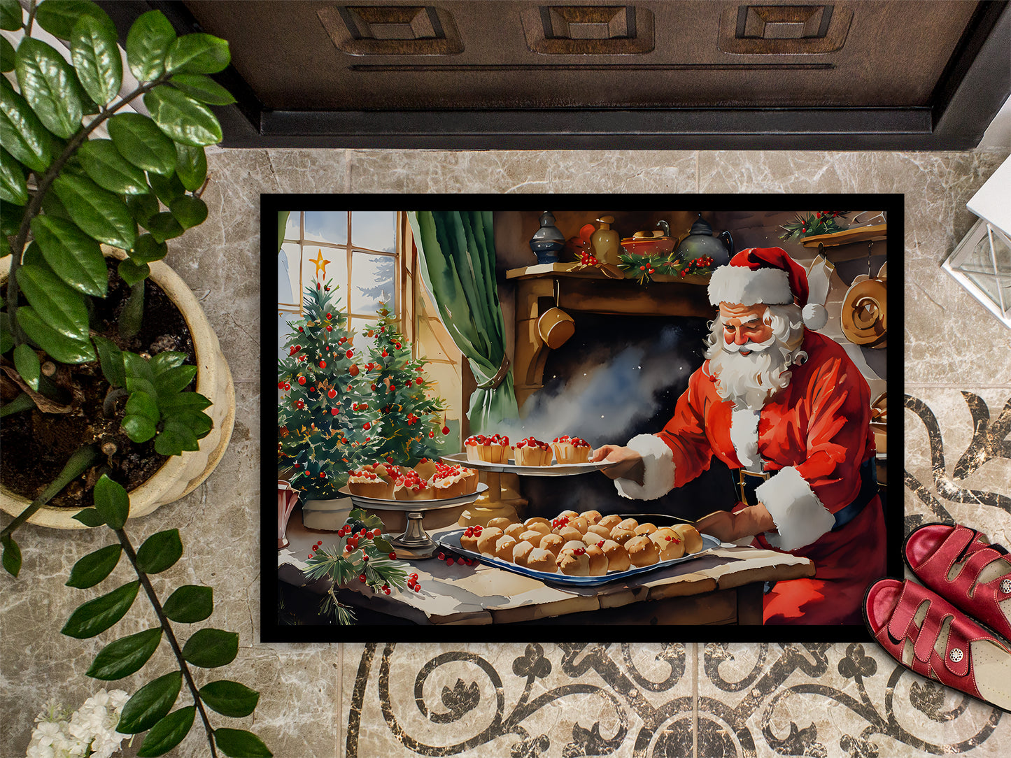 Cookies with Santa Claus Doormat