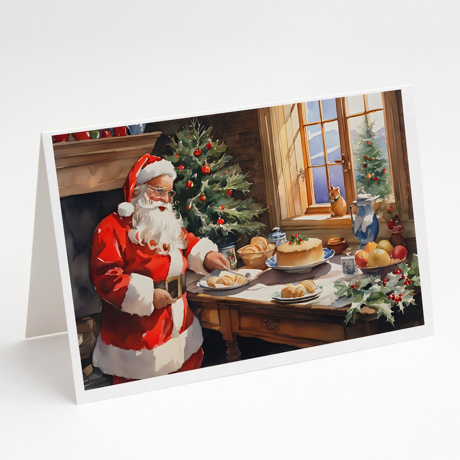 Buy this Cookies with Santa Claus Greeting Cards Pack of 8