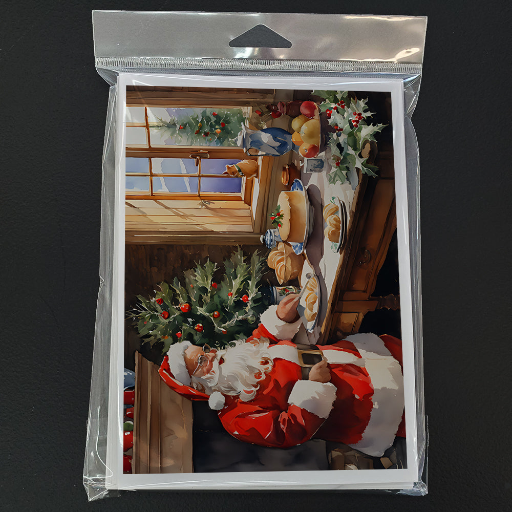 Cookies with Santa Claus Greeting Cards Pack of 8