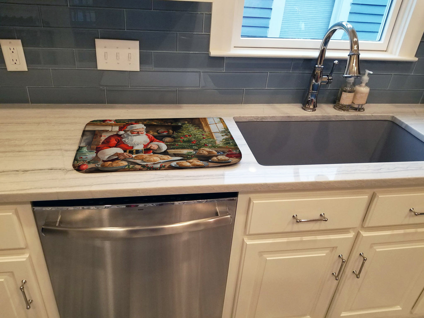 Cookies with Santa Claus Dish Drying Mat