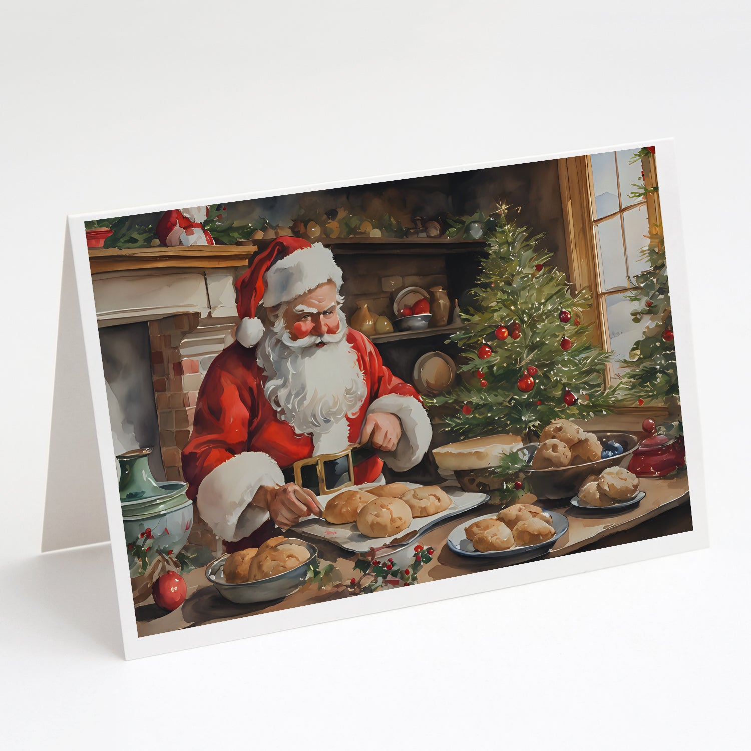 Buy this Cookies with Santa Claus Greeting Cards Pack of 8